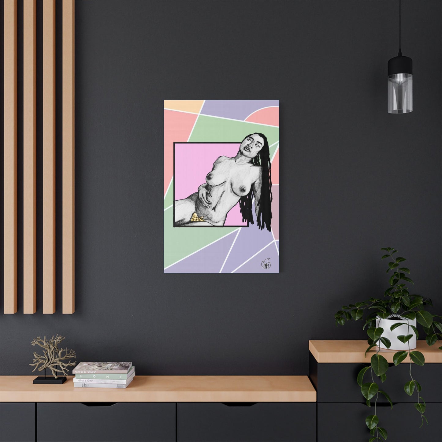 Strawberry Glaze on Satin Canvas, Stretched