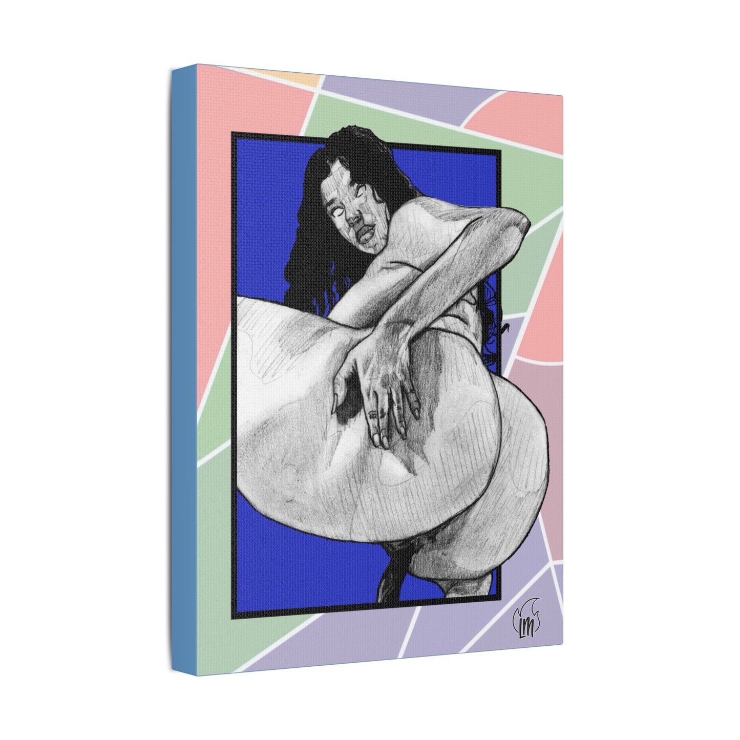 Blueberry Ride Satin Canvas, Stretched
