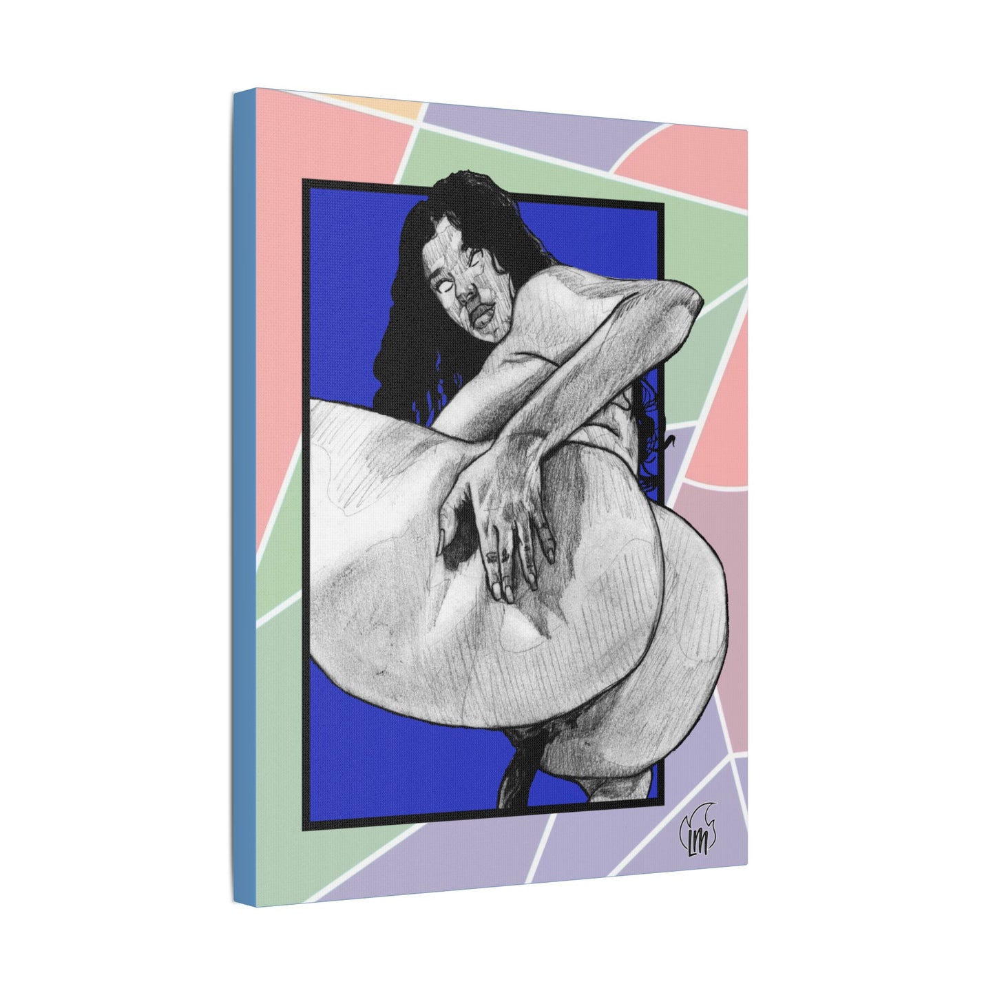 Blueberry Ride Satin Canvas, Stretched