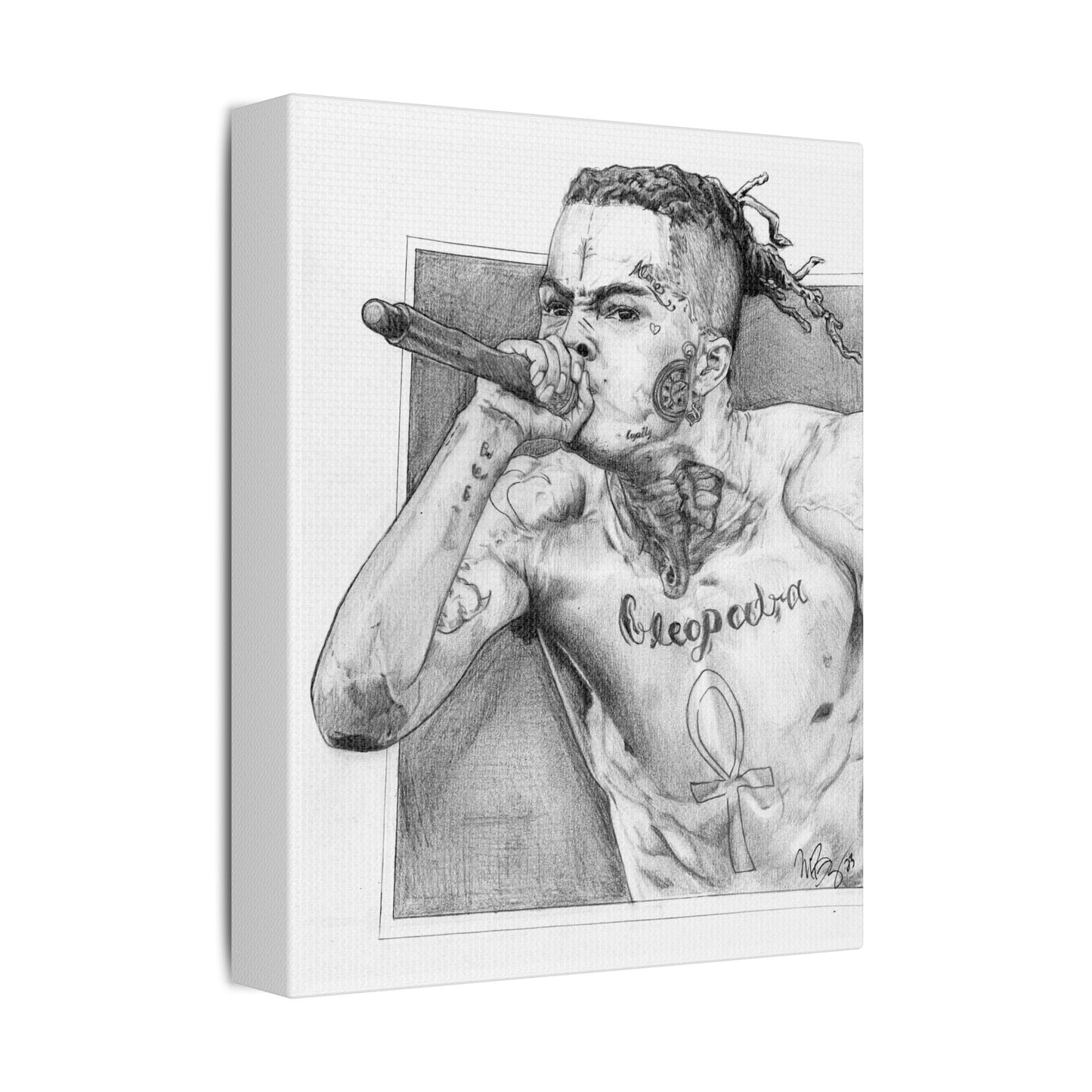XXX TENTACION (Jahseh Onfroy) Portrait on Satin Canvas, Stretched