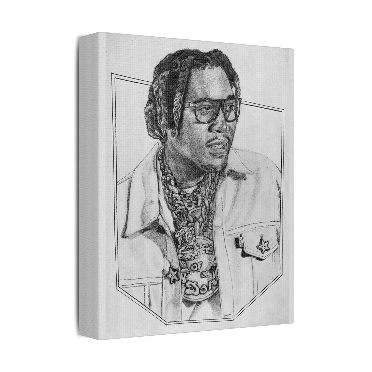 Don Toliver Portrait on Satin Canvas, Stretched