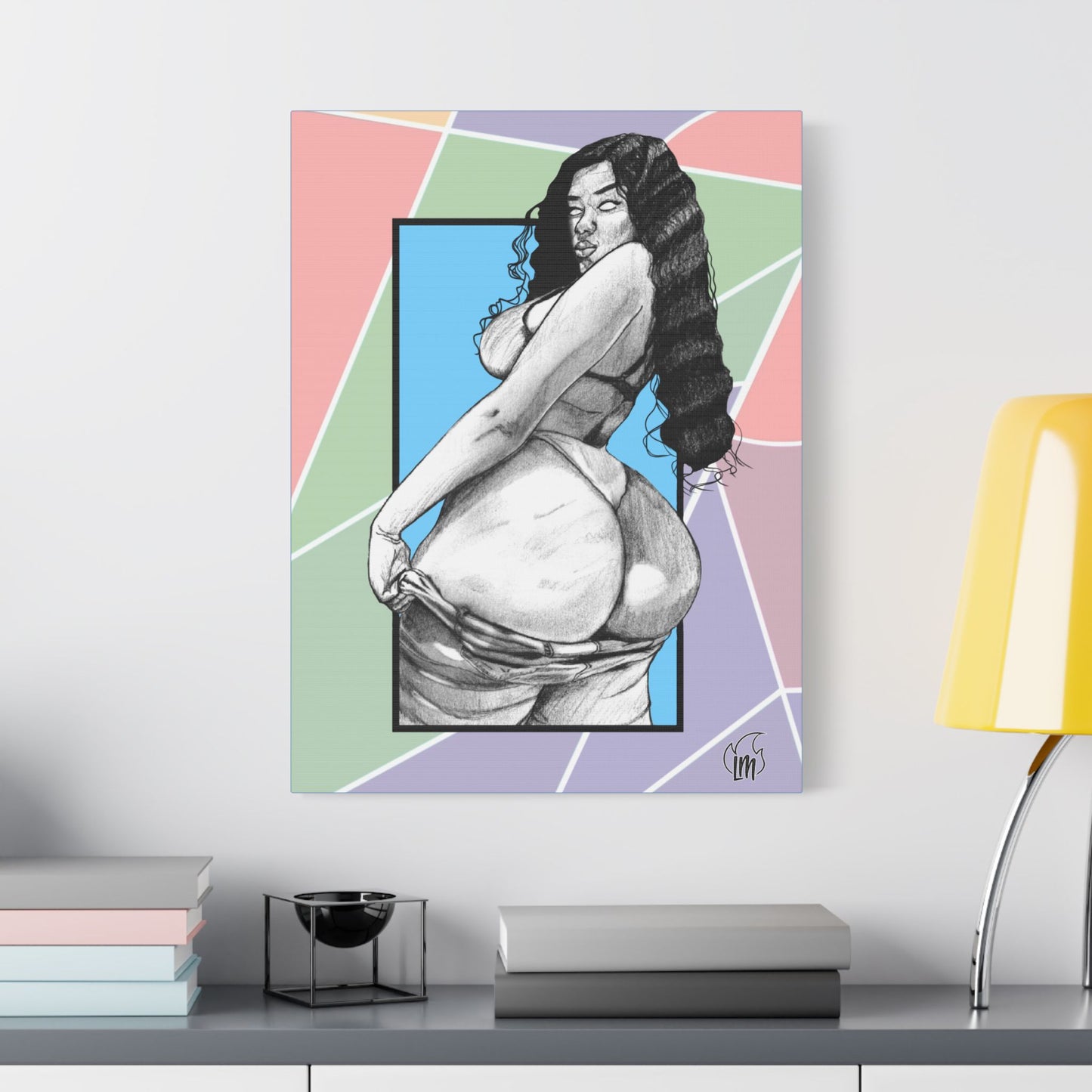Double Cheeked on Satin Canvas, Stretched