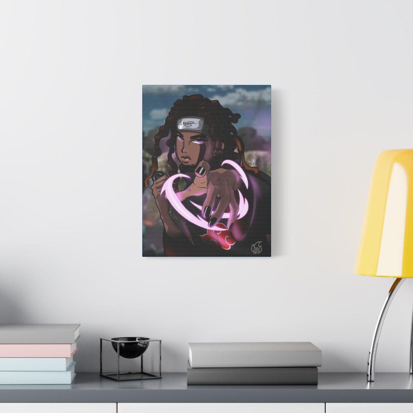 Anime, OC Akatsuki Ninja of Naruto Shippuden on Satin Canvas, Stretched