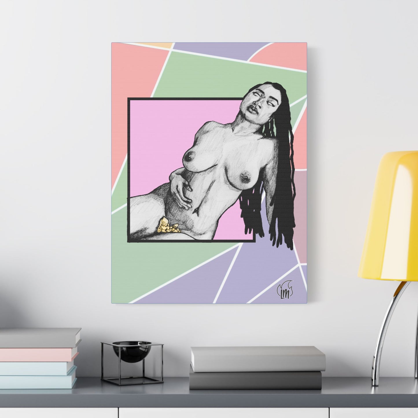 Strawberry Glaze on Satin Canvas, Stretched