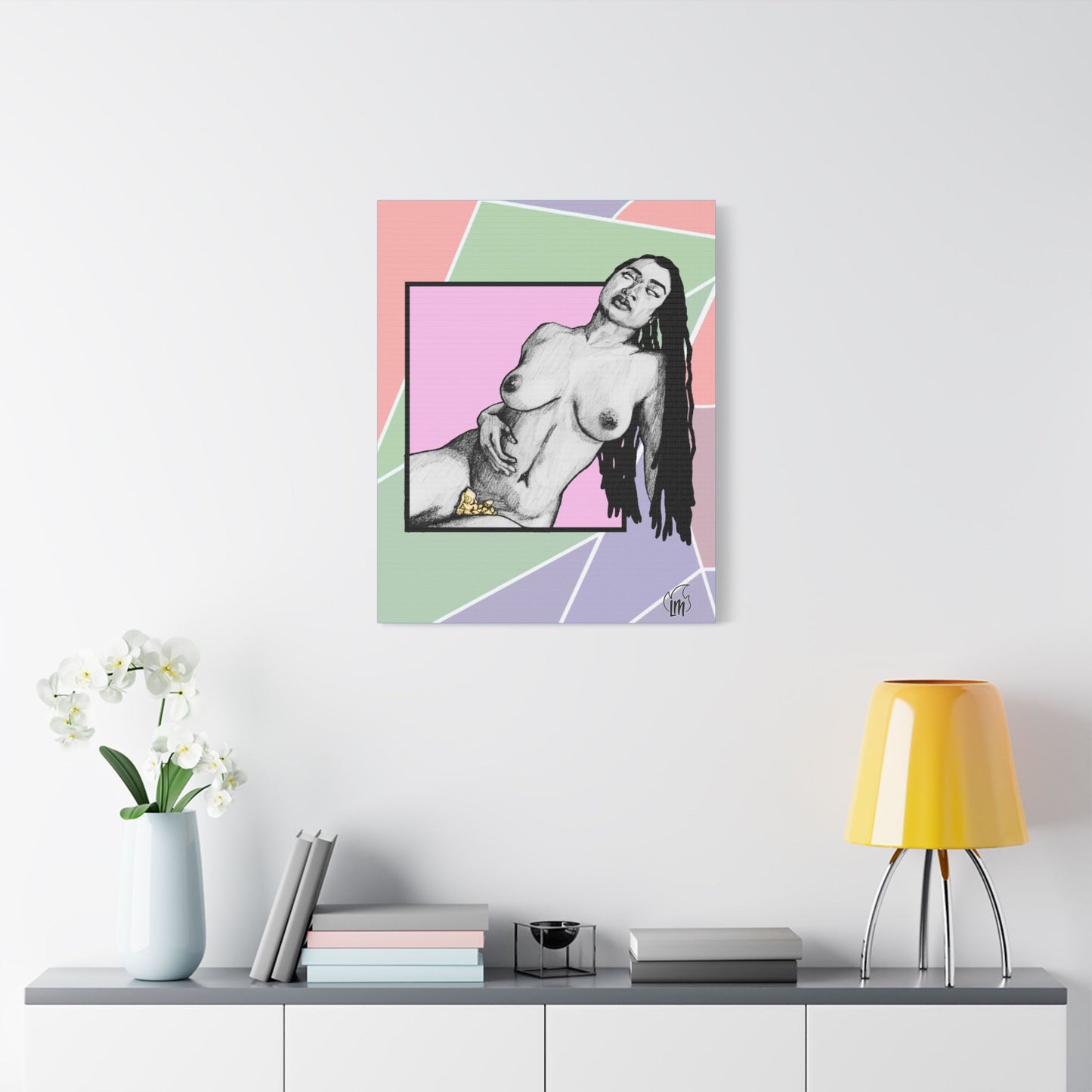 Strawberry Glaze on Satin Canvas, Stretched