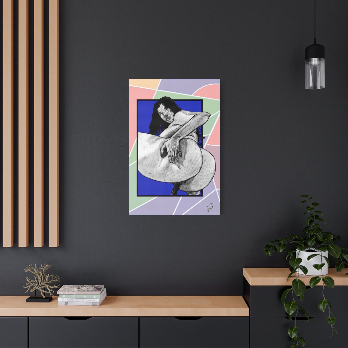 Blueberry Ride Satin Canvas, Stretched