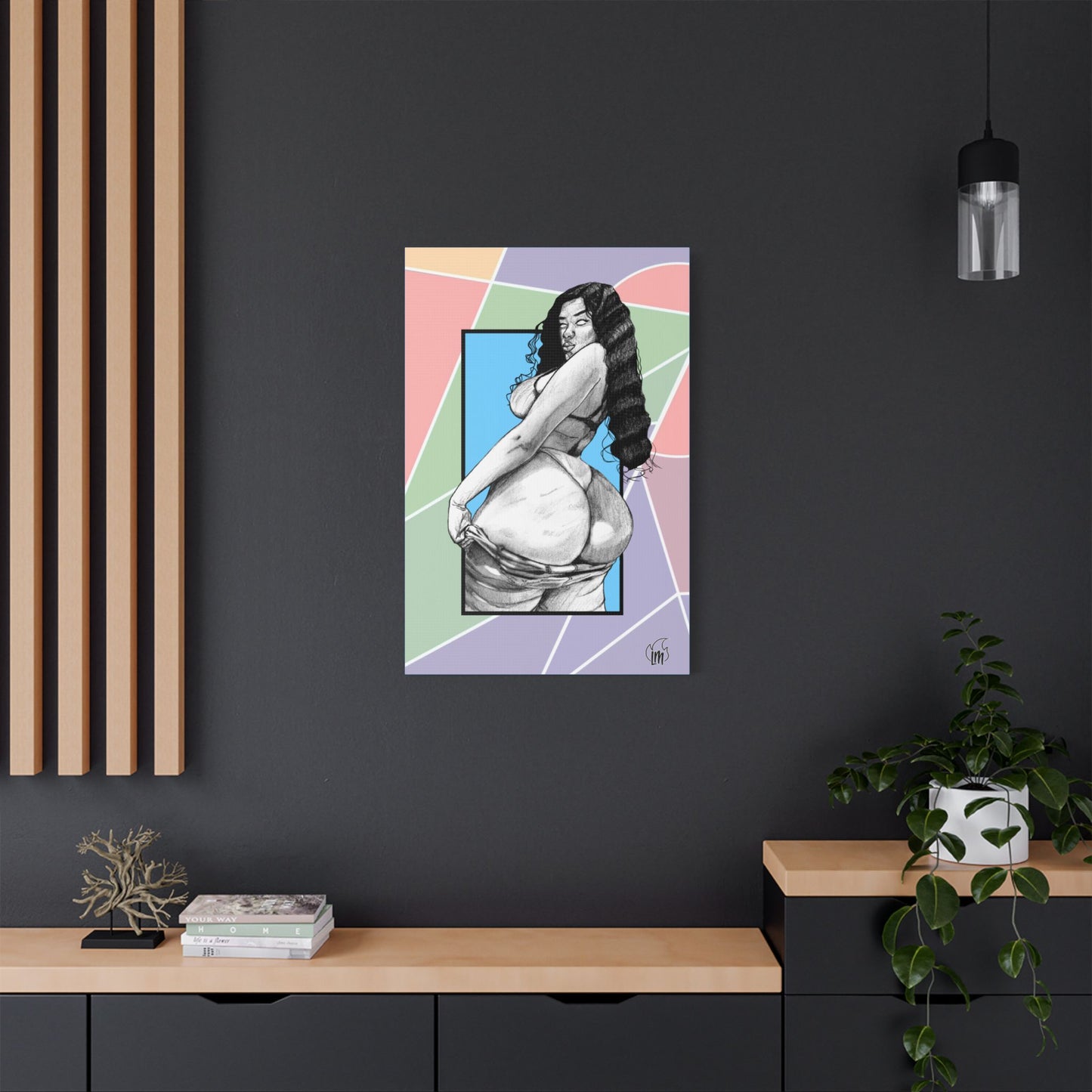 Double Cheeked on Satin Canvas, Stretched