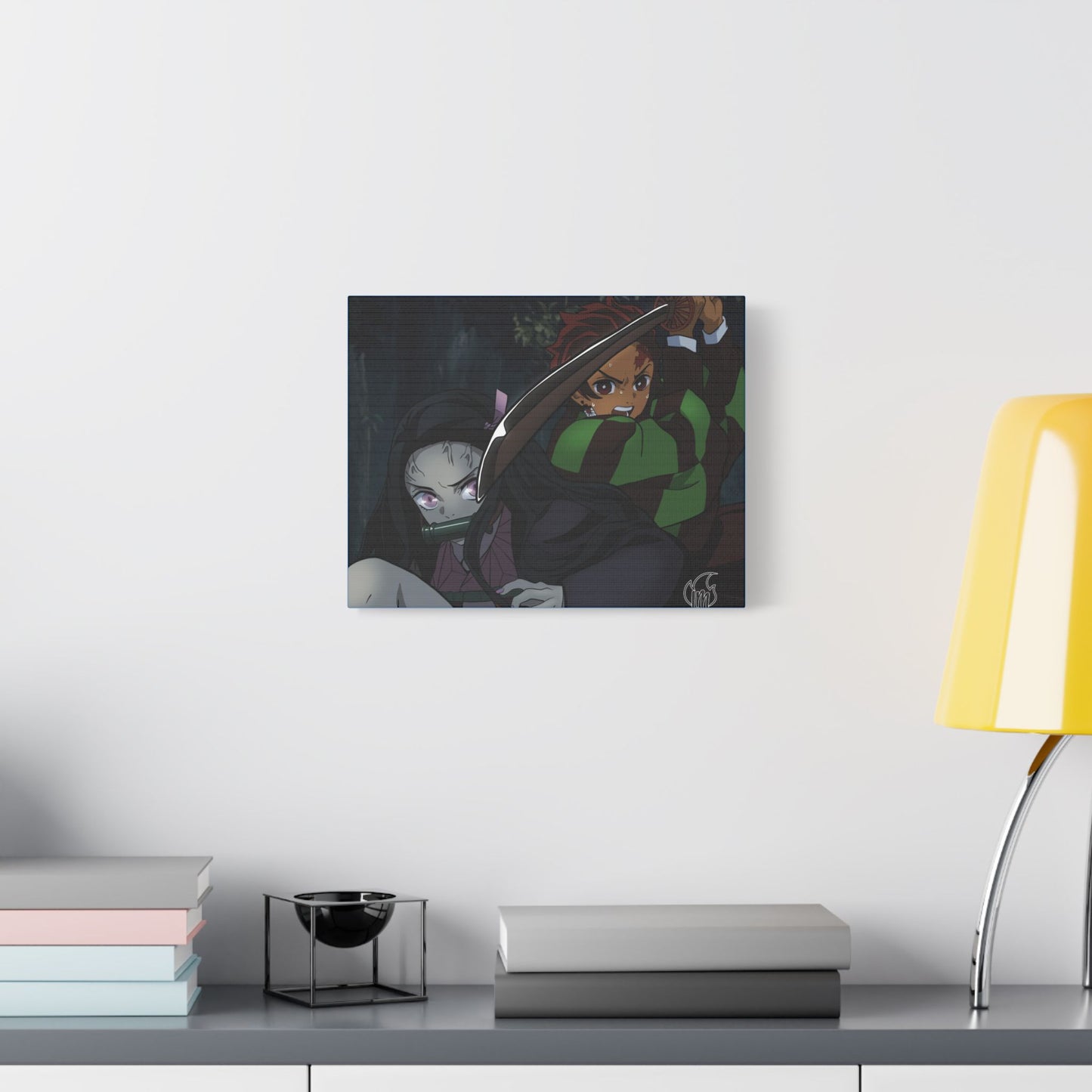 Anime Print, Tanjiro & Nezuko Demon Slayer Satin Canvas, Stretched