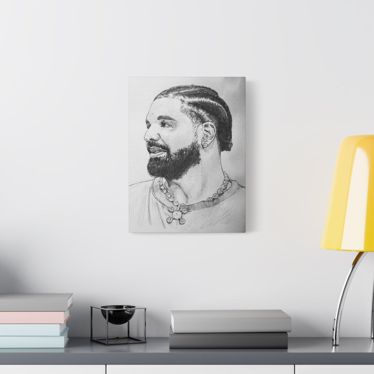 Drake (Aubrey Graham) Portrait on Satin Canvas, Stretched