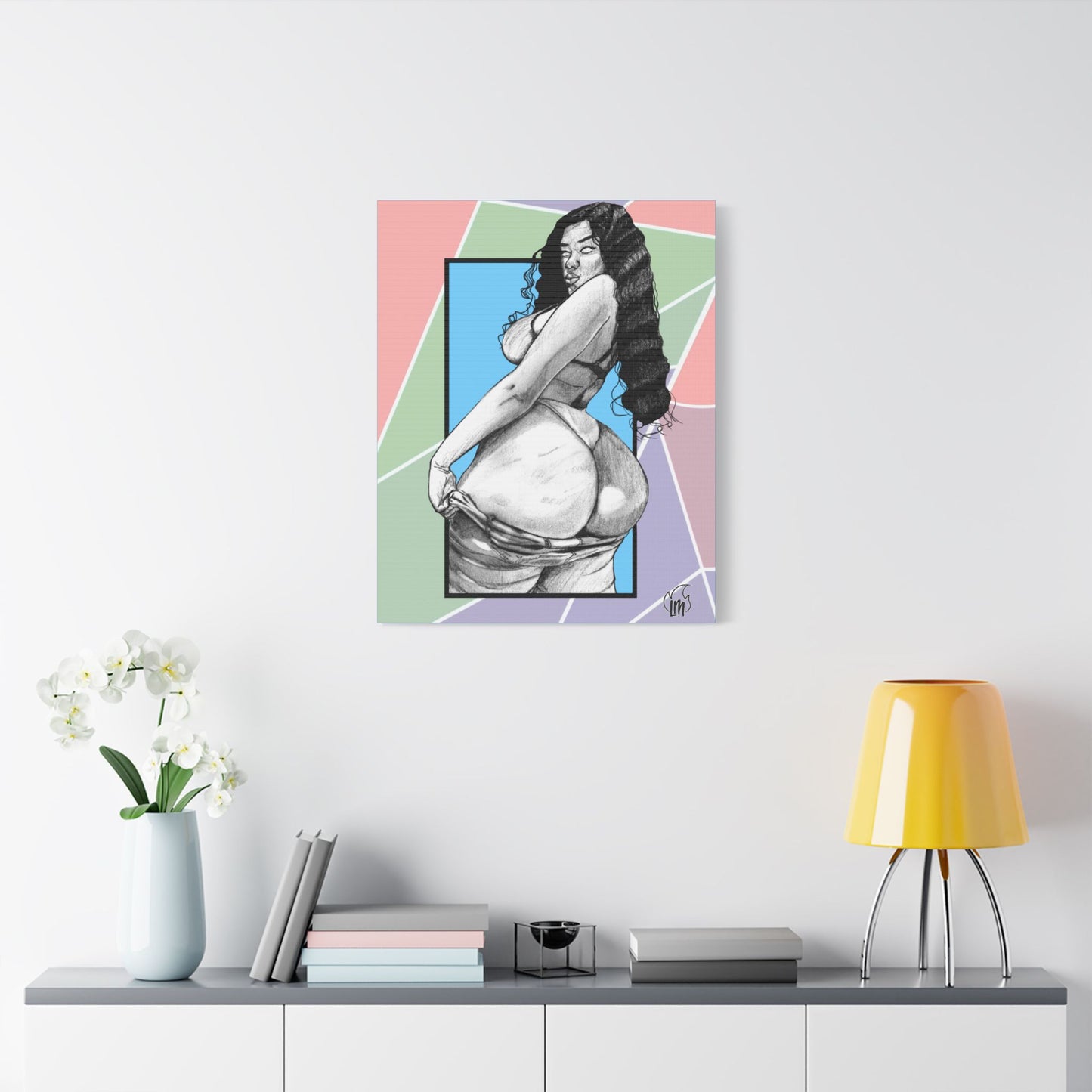 Double Cheeked on Satin Canvas, Stretched