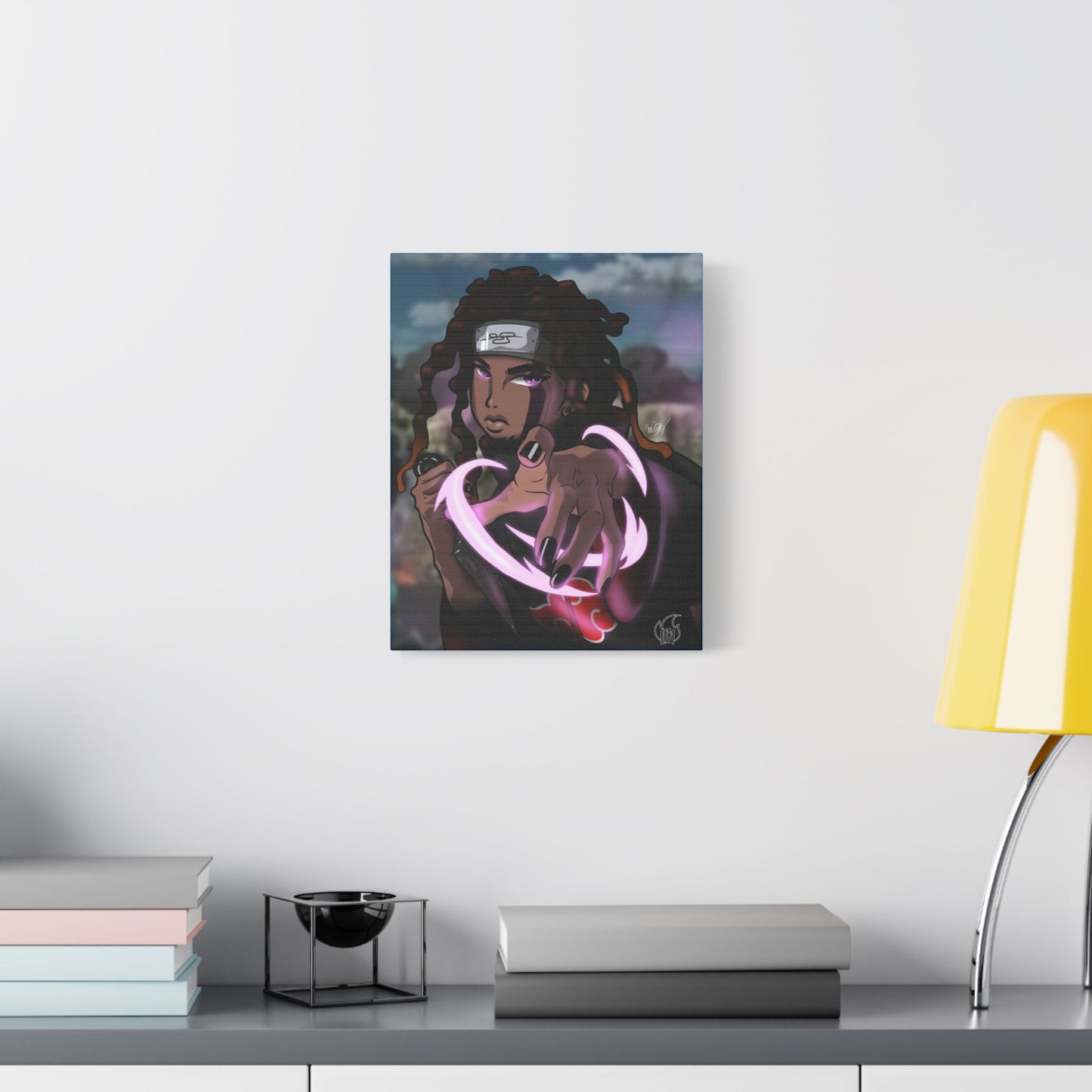Anime, OC Akatsuki Ninja of Naruto Shippuden on Satin Canvas, Stretched