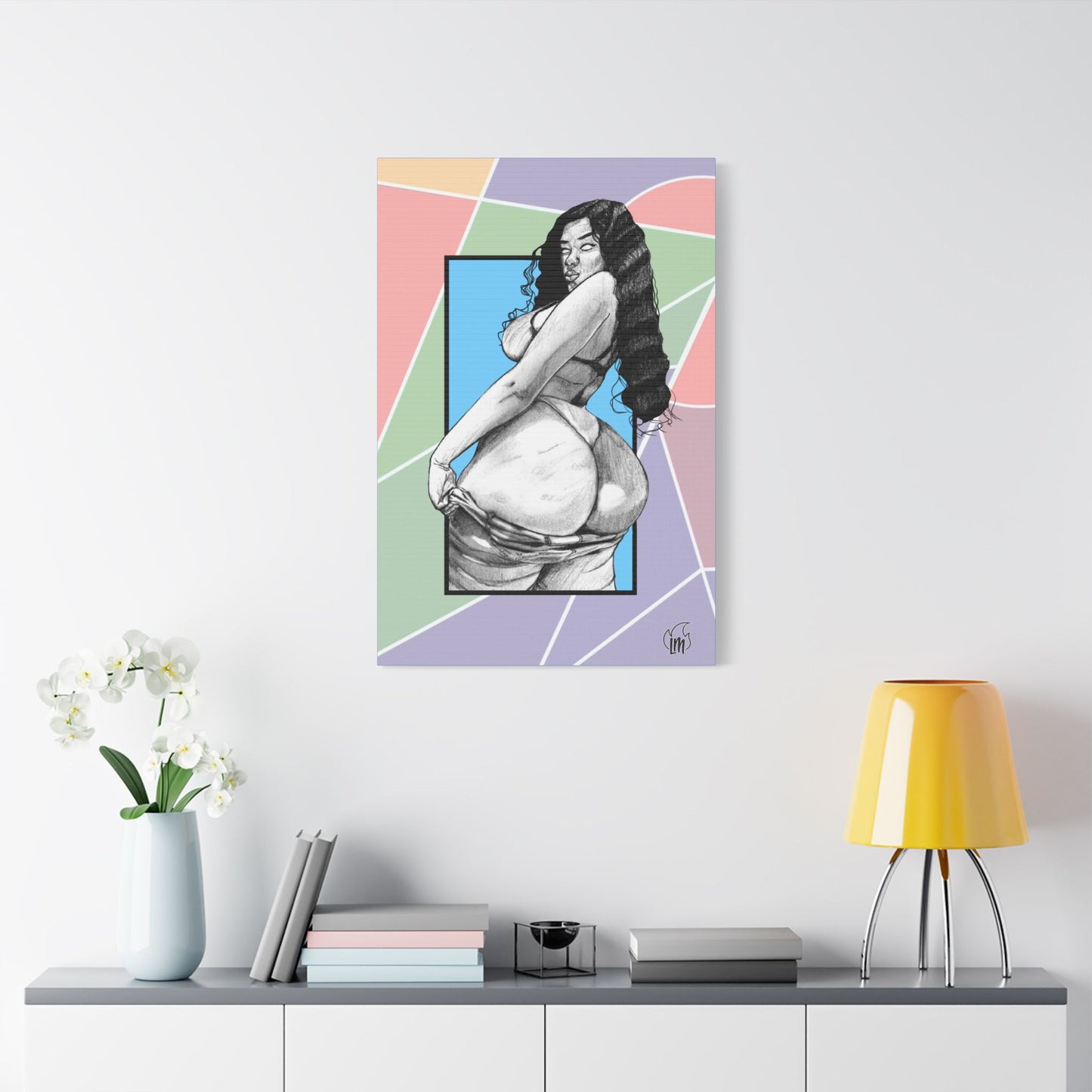 Double Cheeked on Satin Canvas, Stretched
