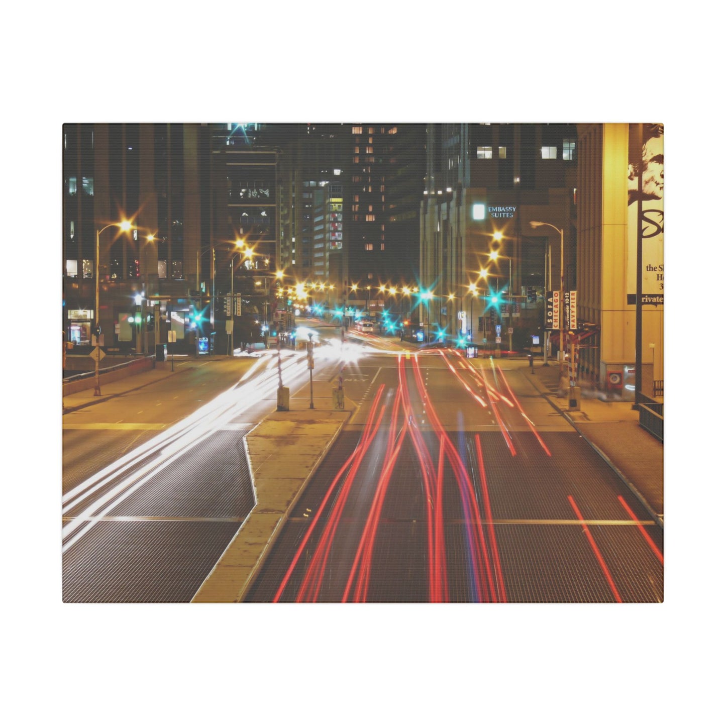 Chicago Nights Matte Canvas, Stretched, 0.75" Wall Art