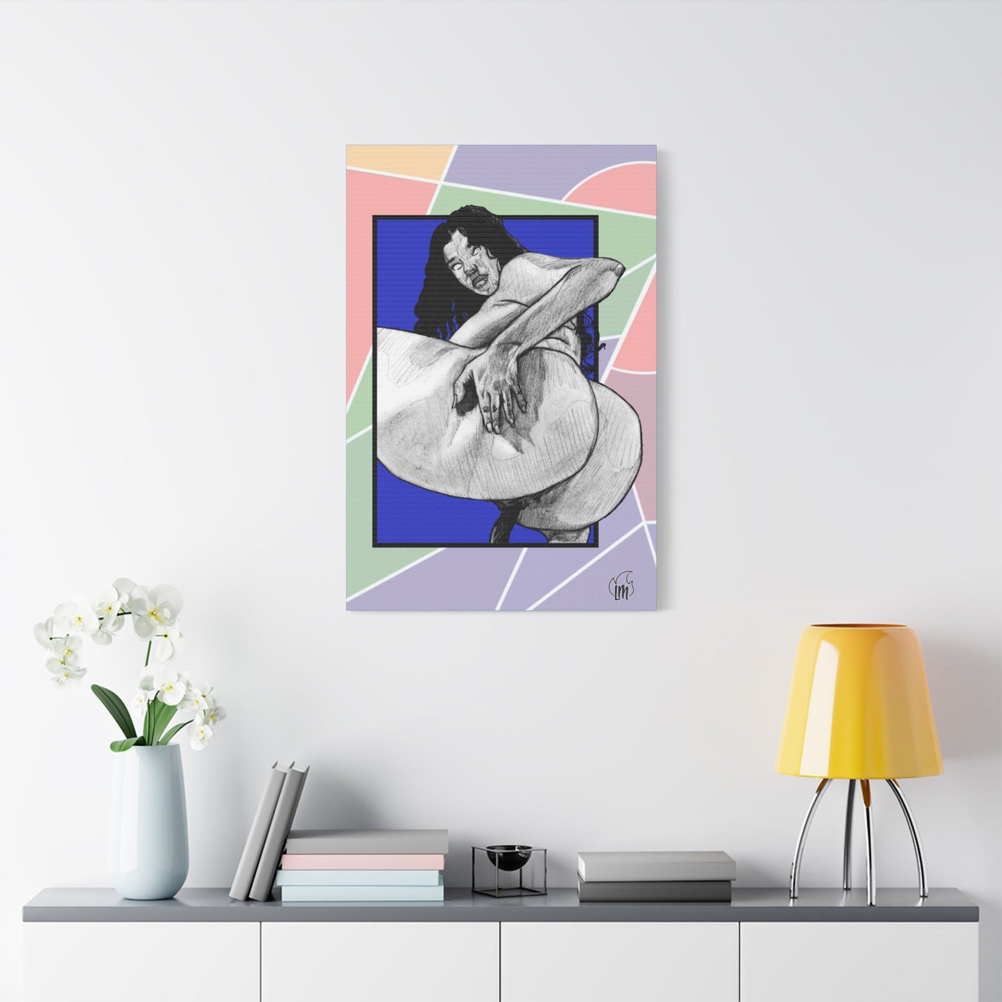 Blueberry Ride Satin Canvas, Stretched