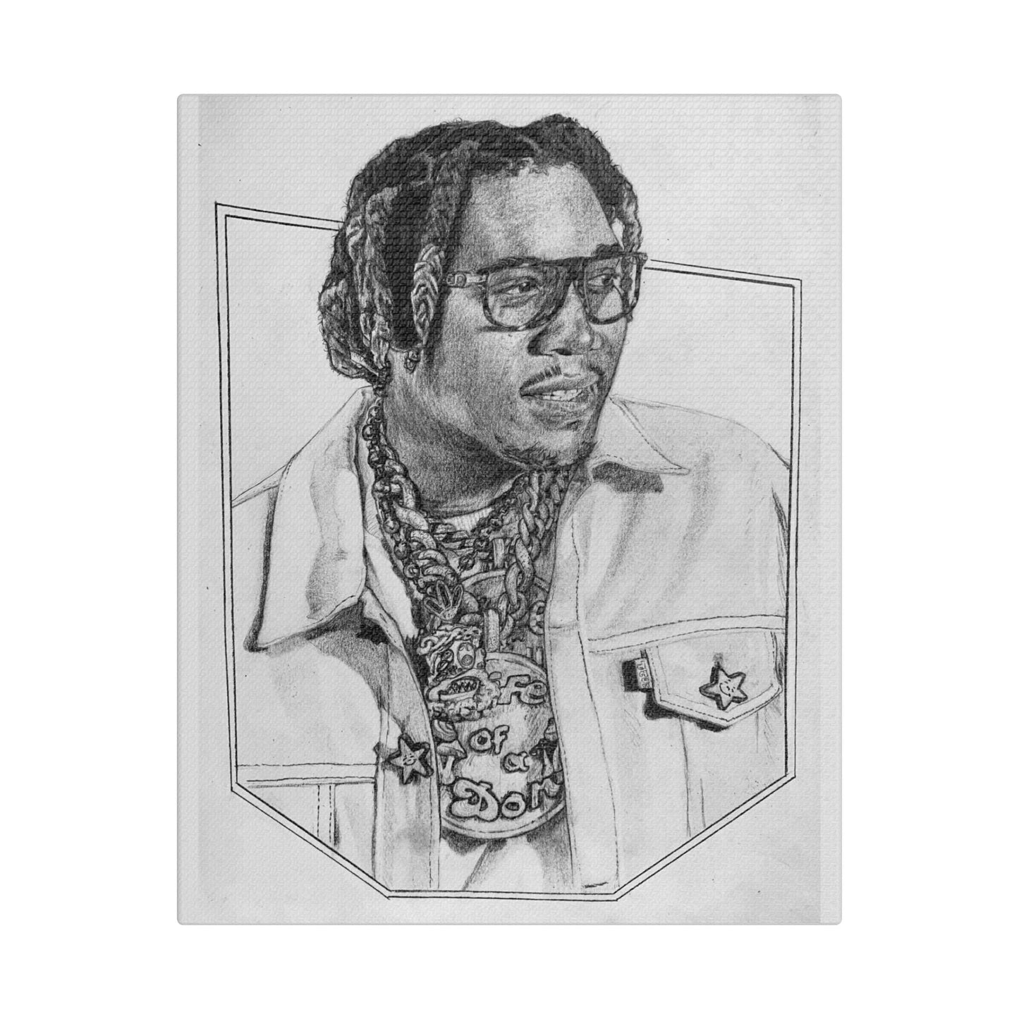 Don Toliver Portrait on Satin Canvas, Stretched