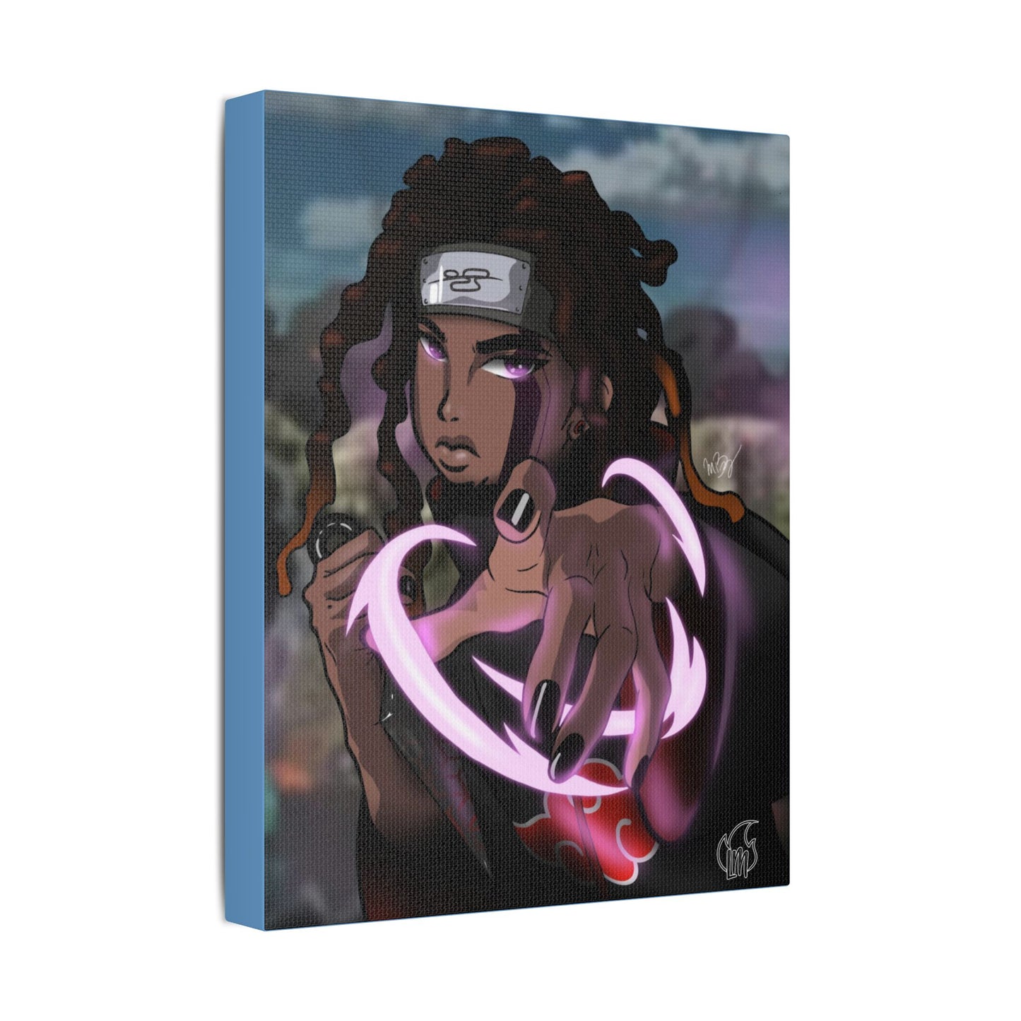 Anime, OC Akatsuki Ninja of Naruto Shippuden on Satin Canvas, Stretched
