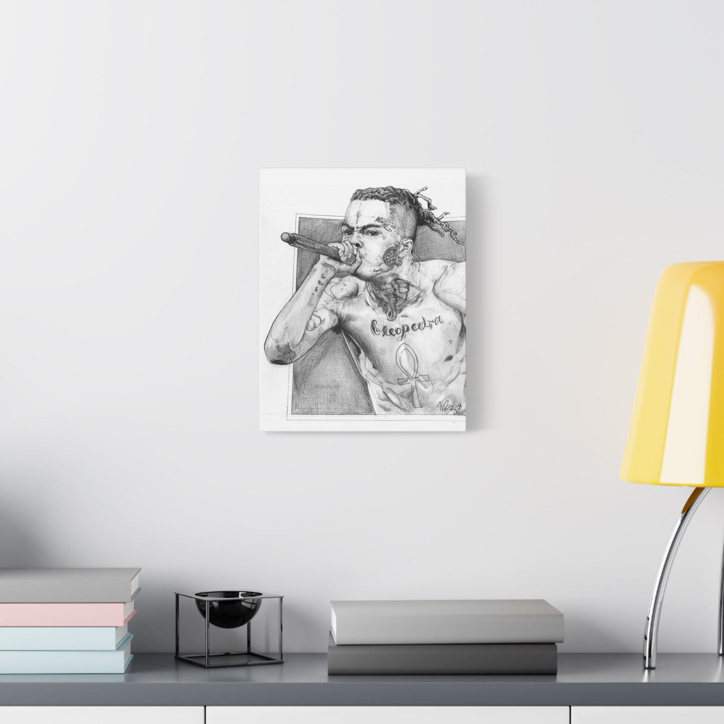 XXX TENTACION (Jahseh Onfroy) Portrait on Satin Canvas, Stretched