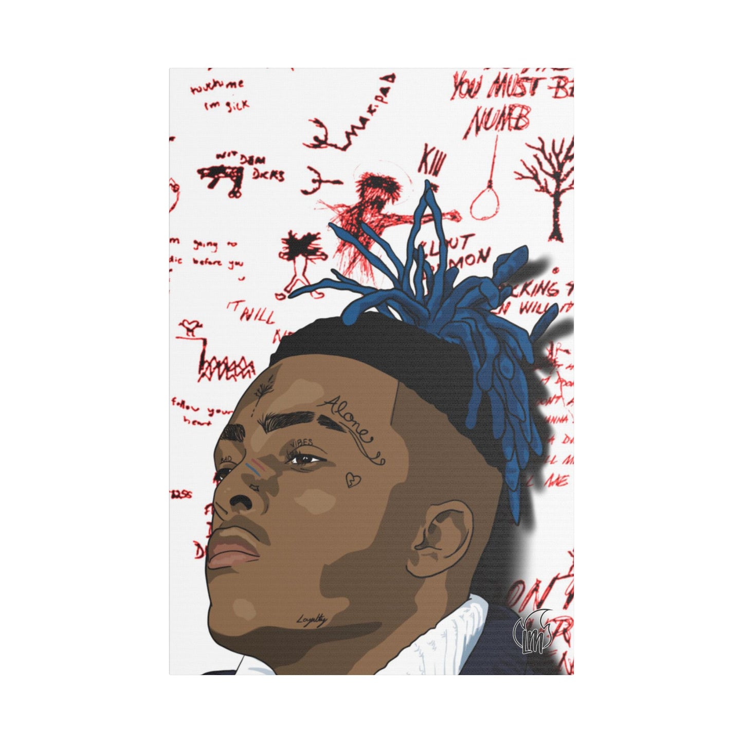 Late Rapper XXX 🕊 RIP Satin Canvas, Stretched