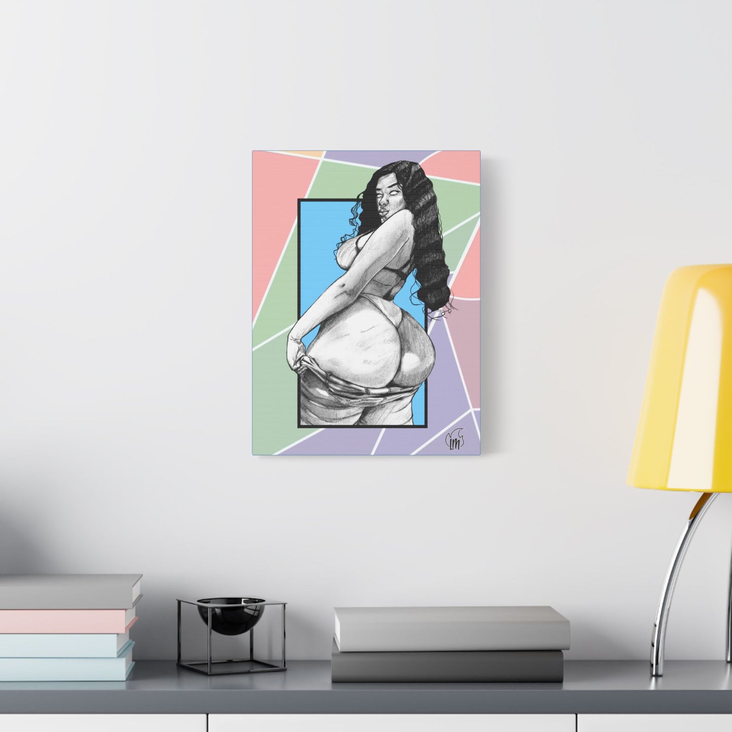 Double Cheeked on Satin Canvas, Stretched