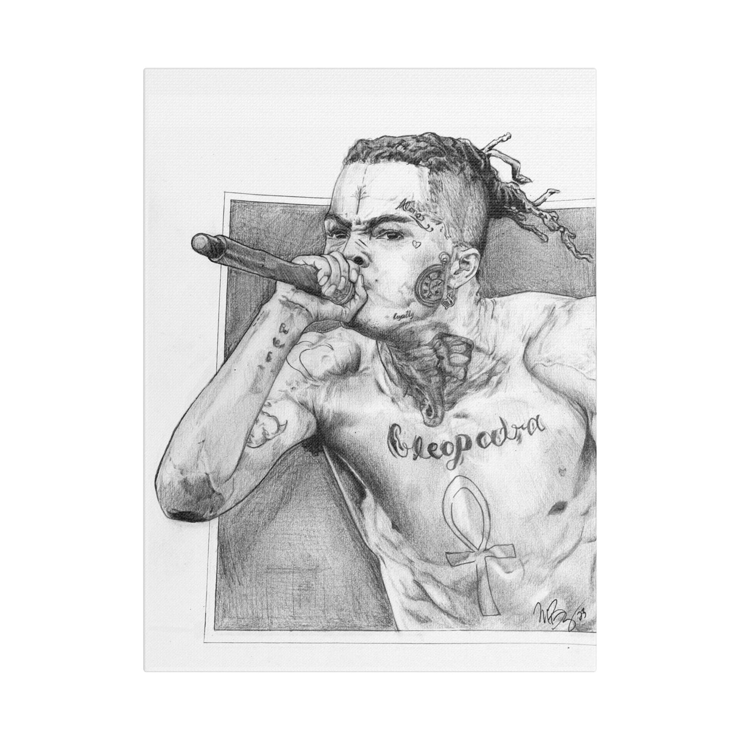 XXX TENTACION (Jahseh Onfroy) Portrait on Satin Canvas, Stretched