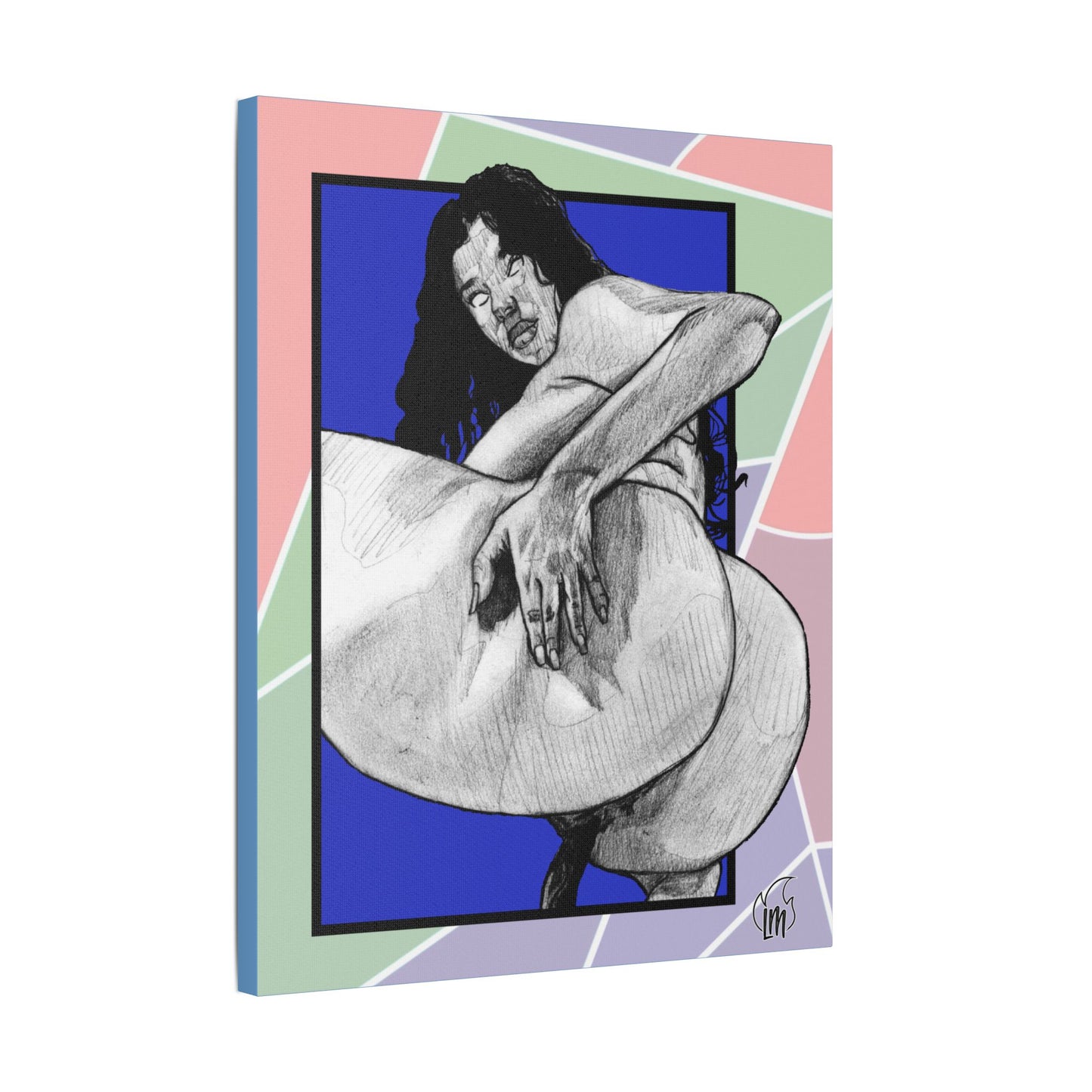 Blueberry Ride Satin Canvas, Stretched