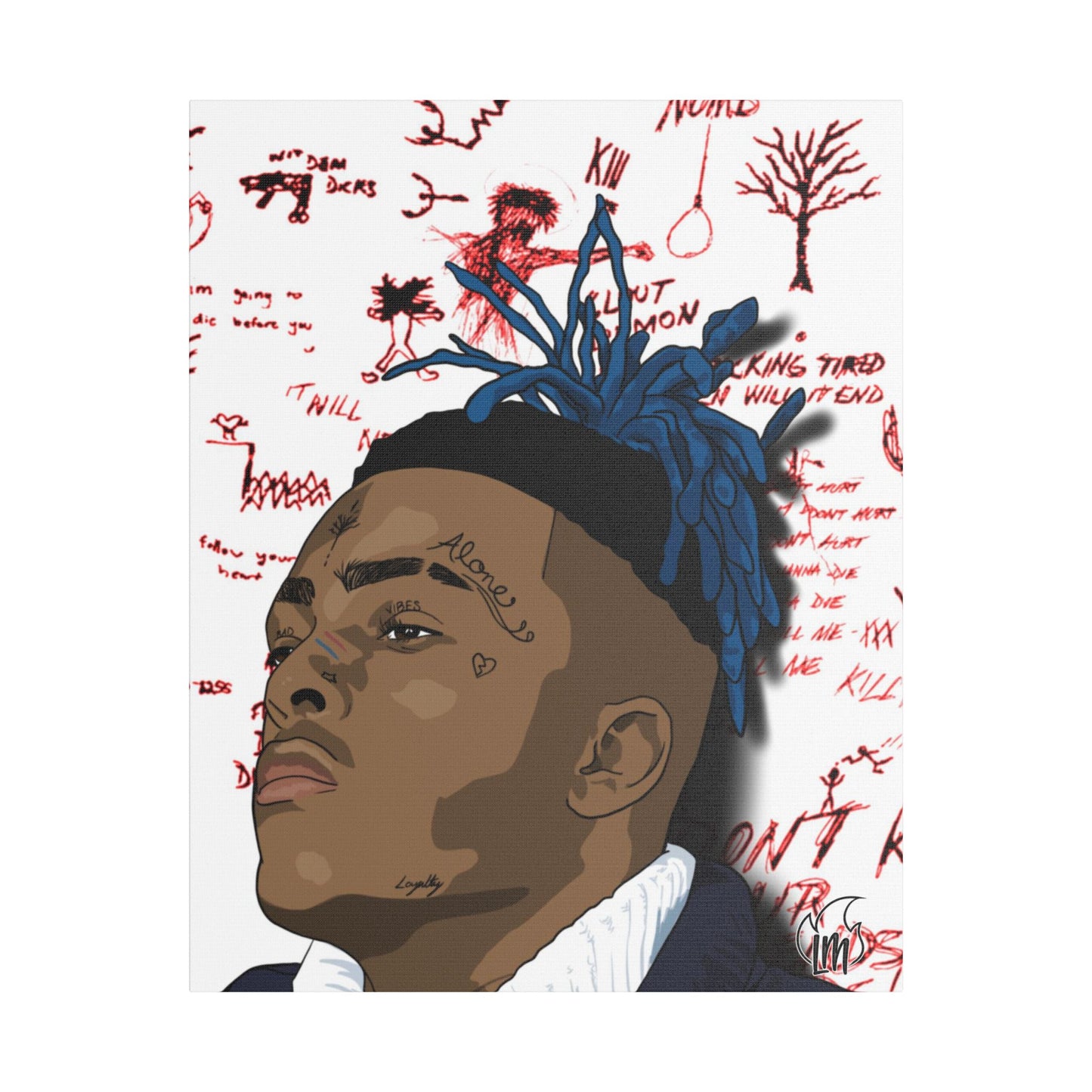Late Rapper XXX 🕊 RIP Satin Canvas, Stretched