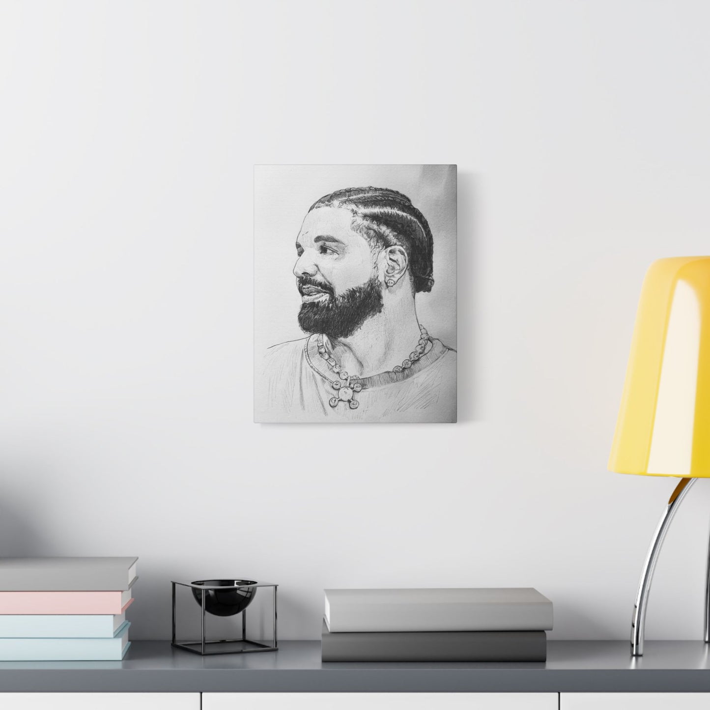 Drake (Aubrey Graham) Portrait on Satin Canvas, Stretched