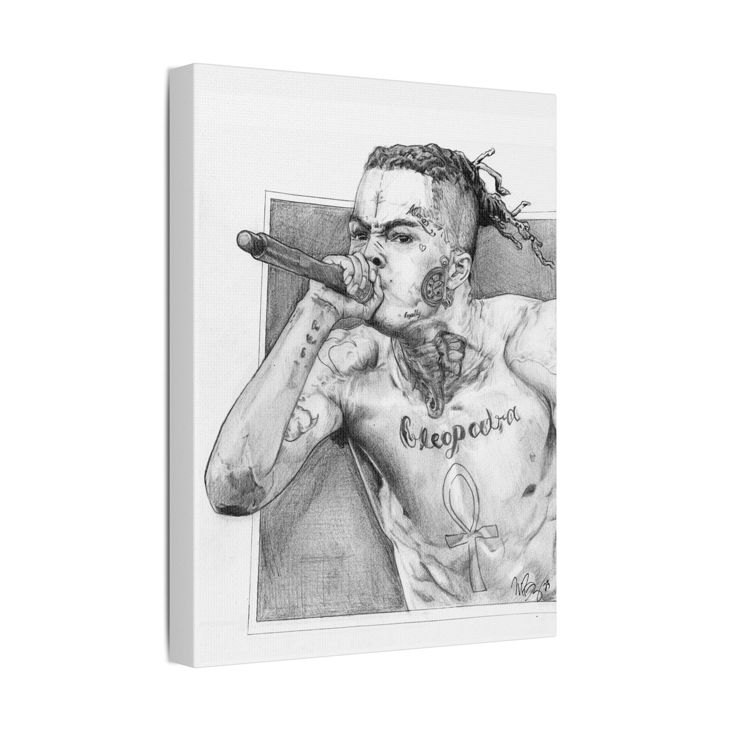 XXX TENTACION (Jahseh Onfroy) Portrait on Satin Canvas, Stretched