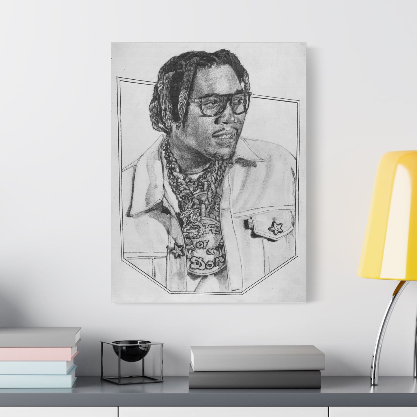 Don Toliver Portrait on Satin Canvas, Stretched