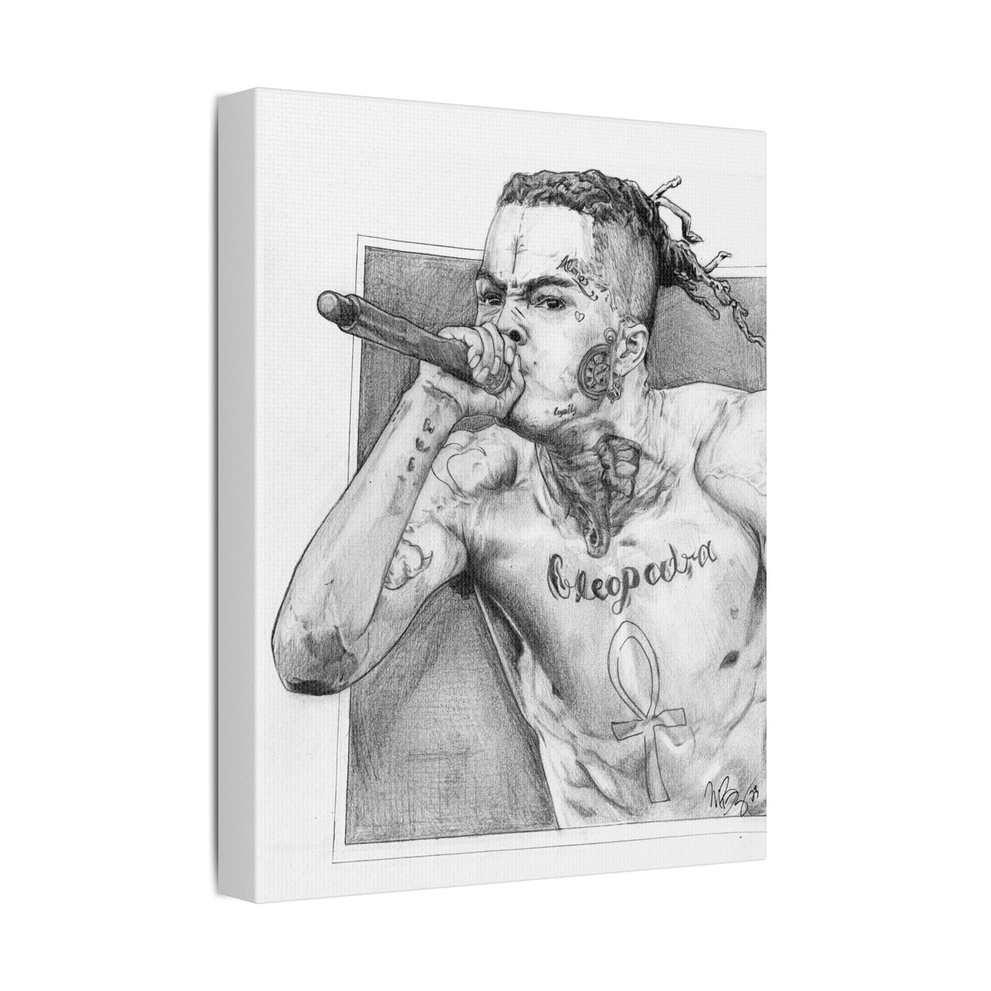 XXX TENTACION (Jahseh Onfroy) Portrait on Satin Canvas, Stretched