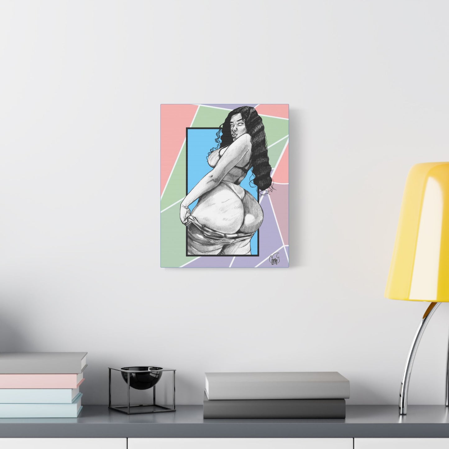 Double Cheeked on Satin Canvas, Stretched