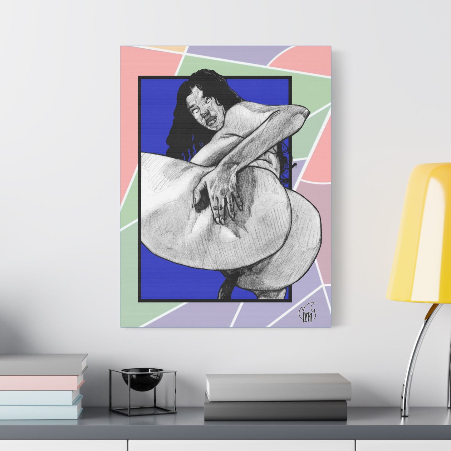 Blueberry Ride Satin Canvas, Stretched
