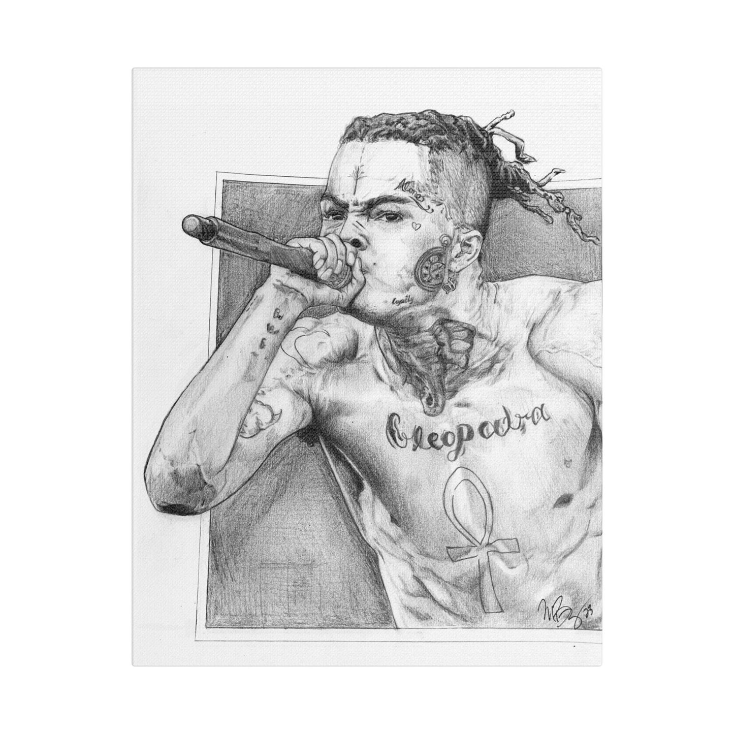 XXX TENTACION (Jahseh Onfroy) Portrait on Satin Canvas, Stretched