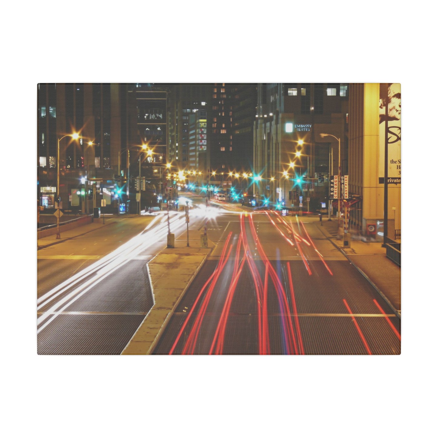 Chicago Nights Matte Canvas, Stretched, 0.75" Wall Art