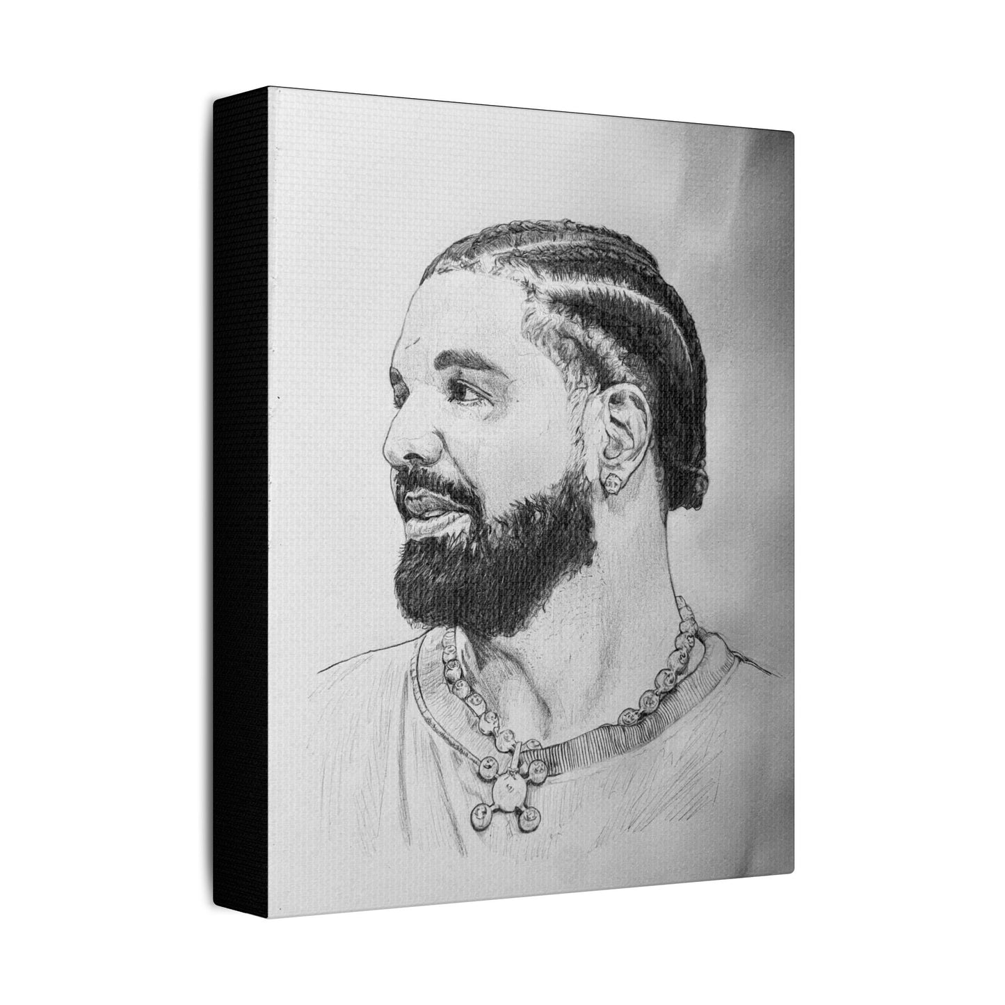 Drake (Aubrey Graham) Portrait on Satin Canvas, Stretched