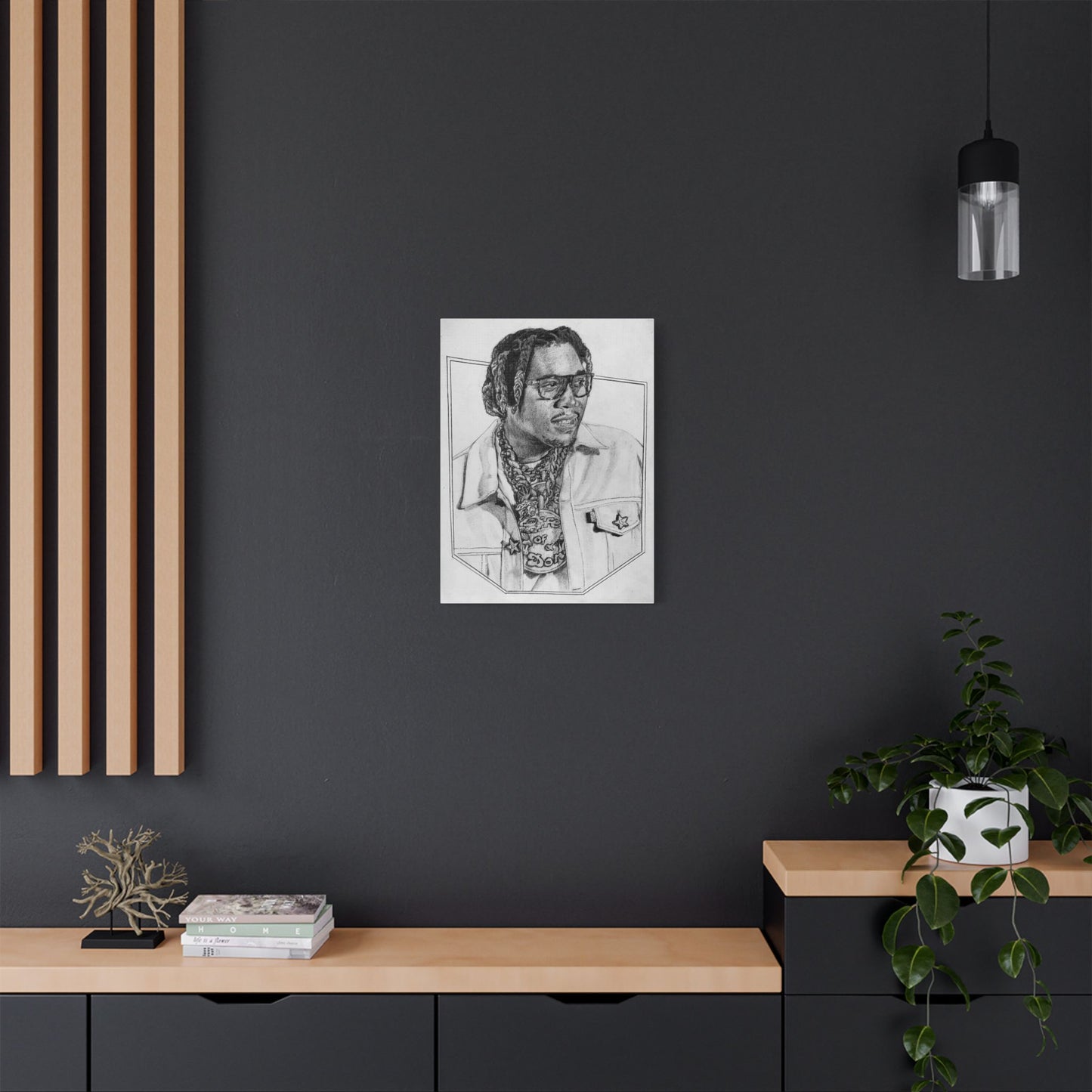 Don Toliver Portrait on Satin Canvas, Stretched