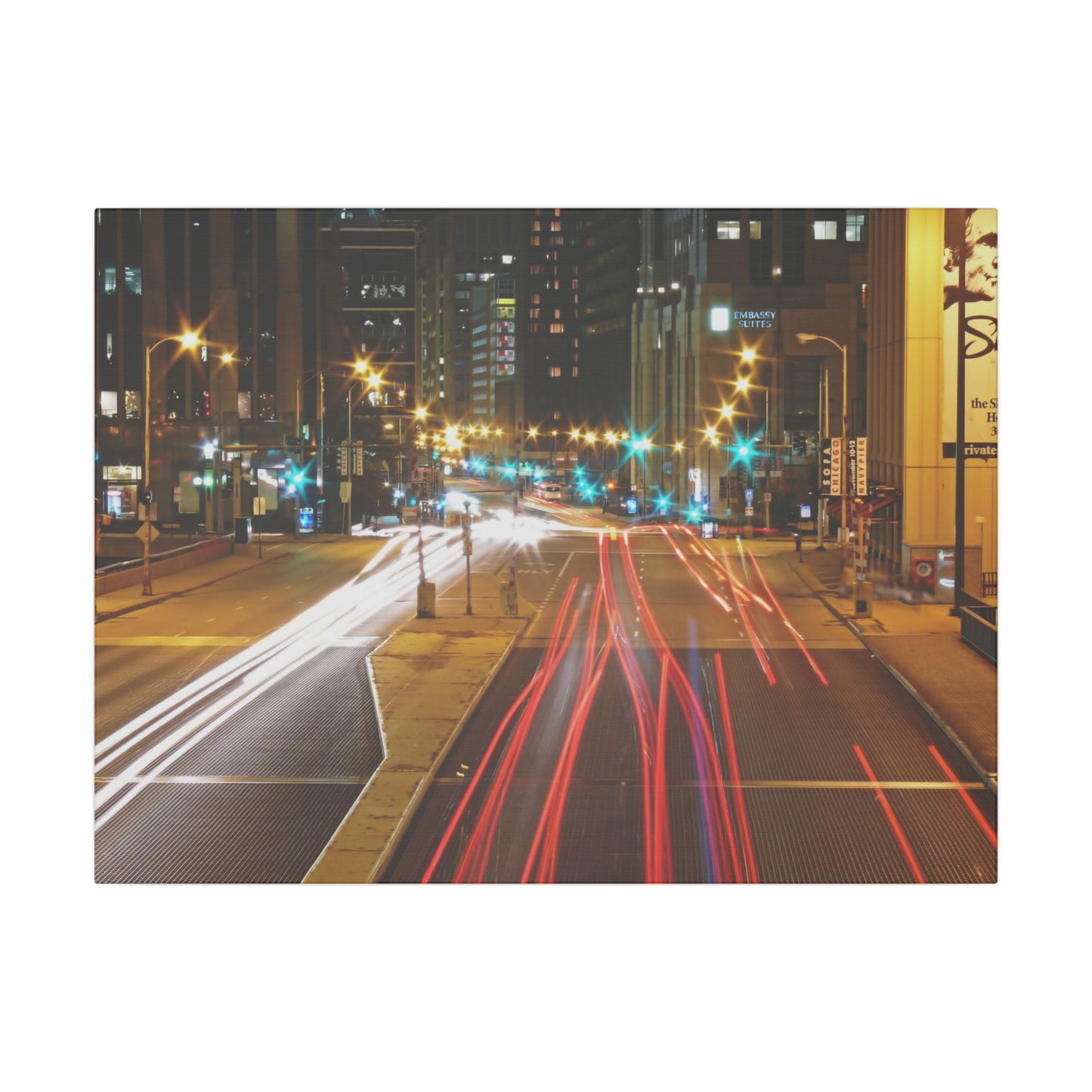 Chicago Nights Matte Canvas, Stretched, 0.75" Wall Art
