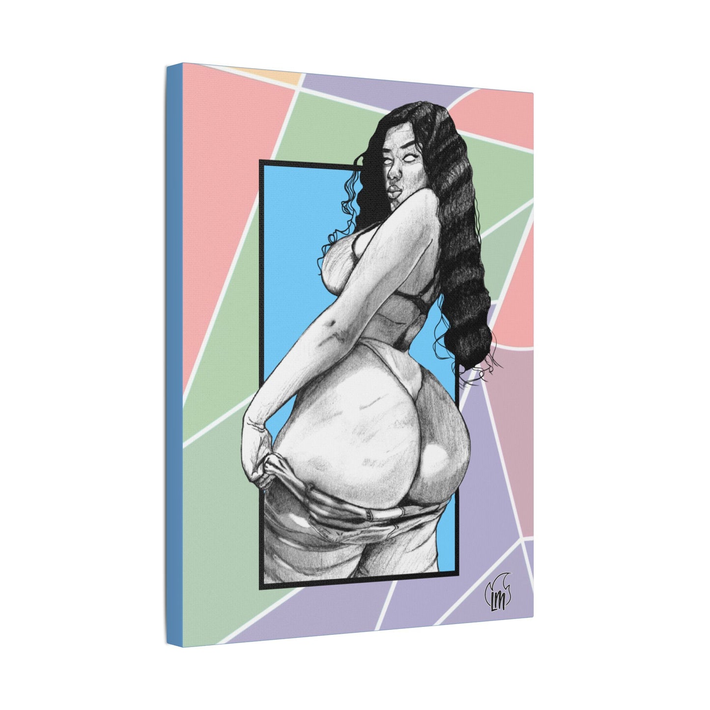 Double Cheeked on Satin Canvas, Stretched