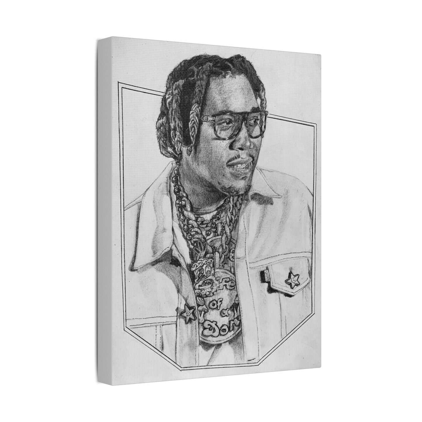 Don Toliver Portrait on Satin Canvas, Stretched