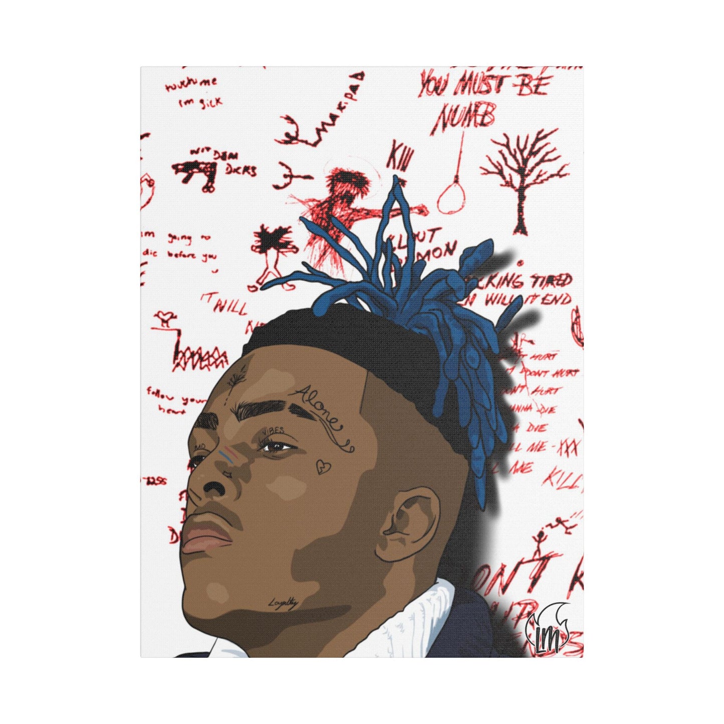 Late Rapper XXX 🕊 RIP Satin Canvas, Stretched