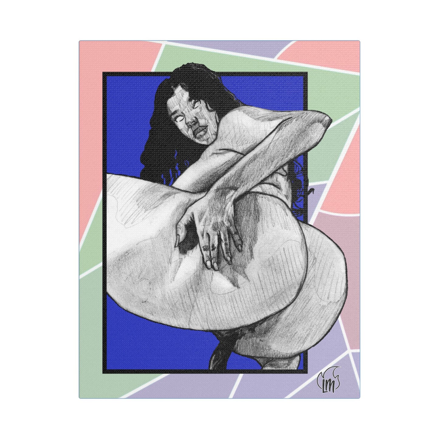 Blueberry Ride Satin Canvas, Stretched