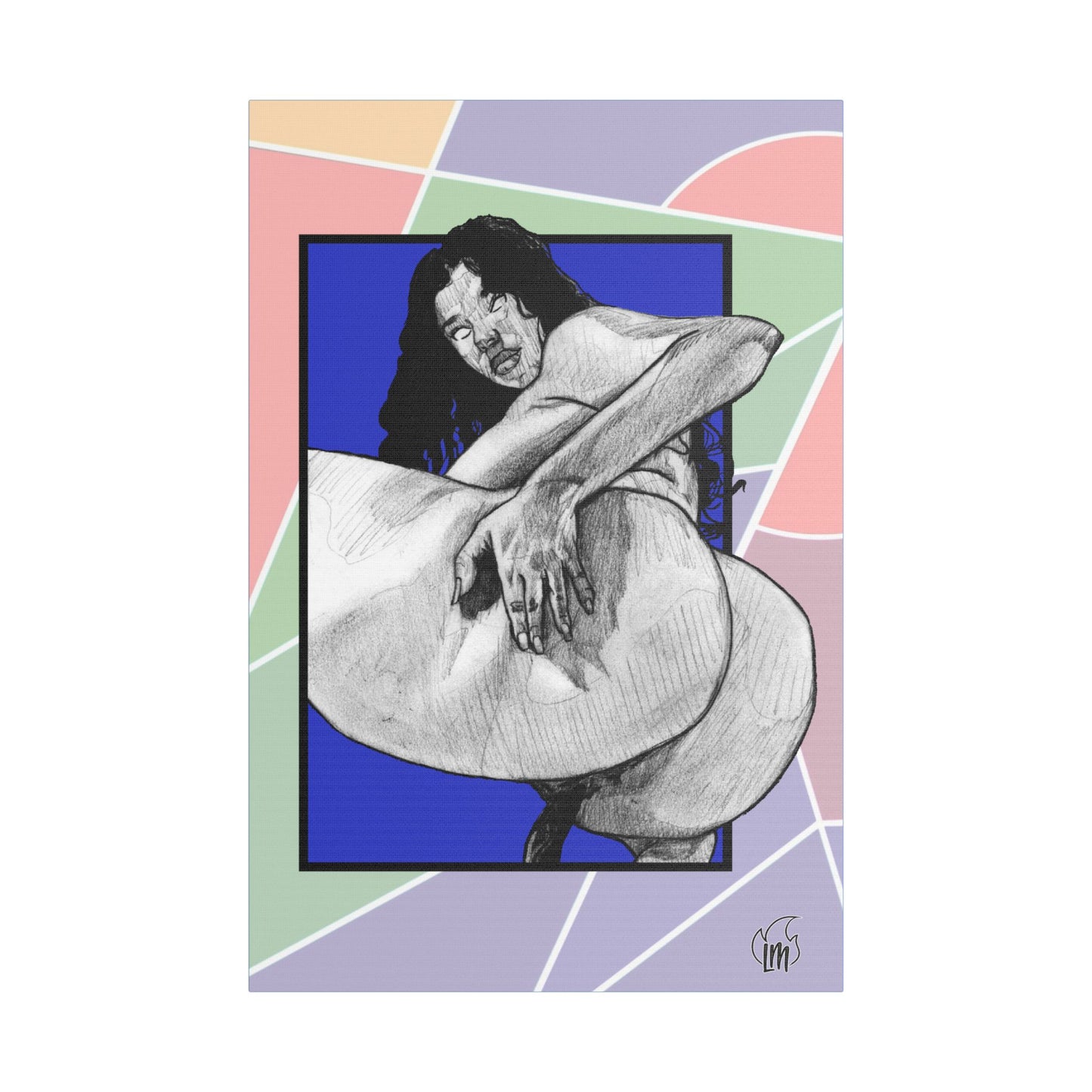 Blueberry Ride Satin Canvas, Stretched