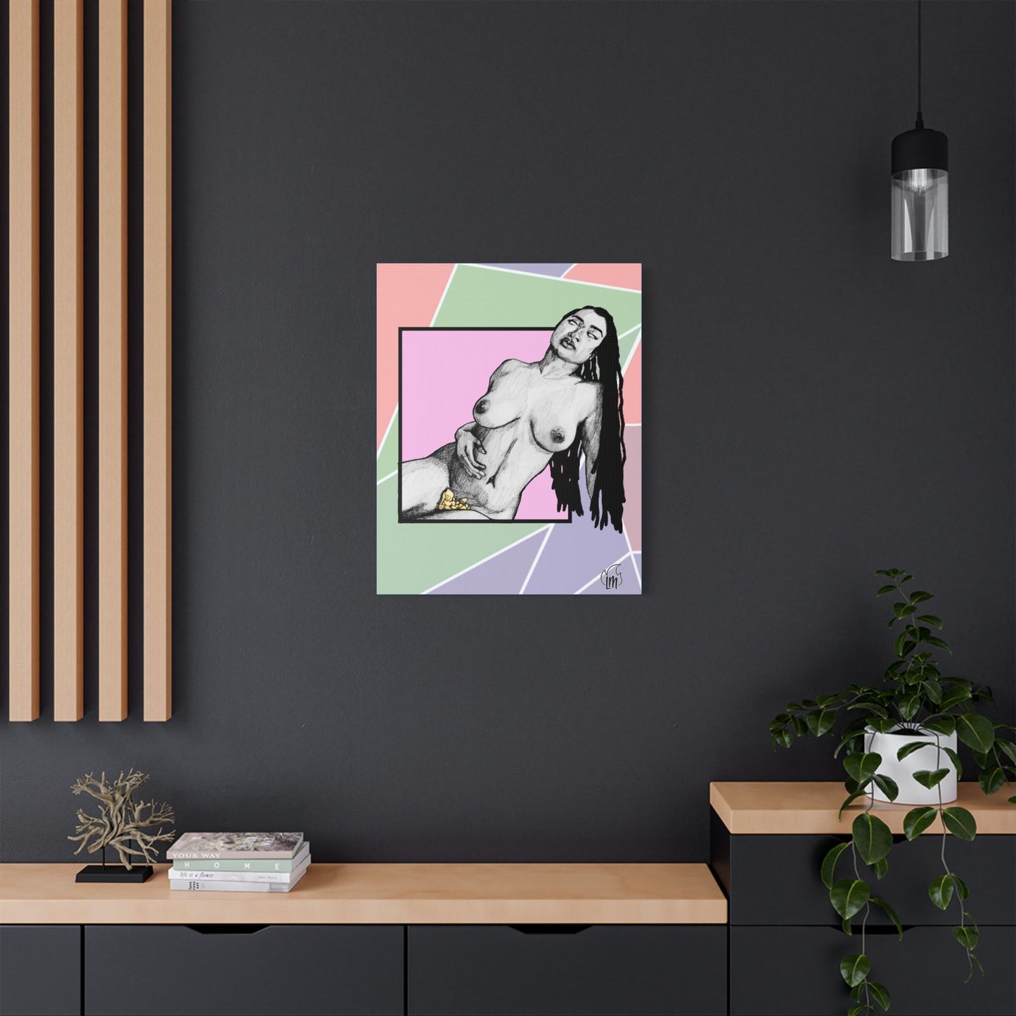 Strawberry Glaze on Satin Canvas, Stretched