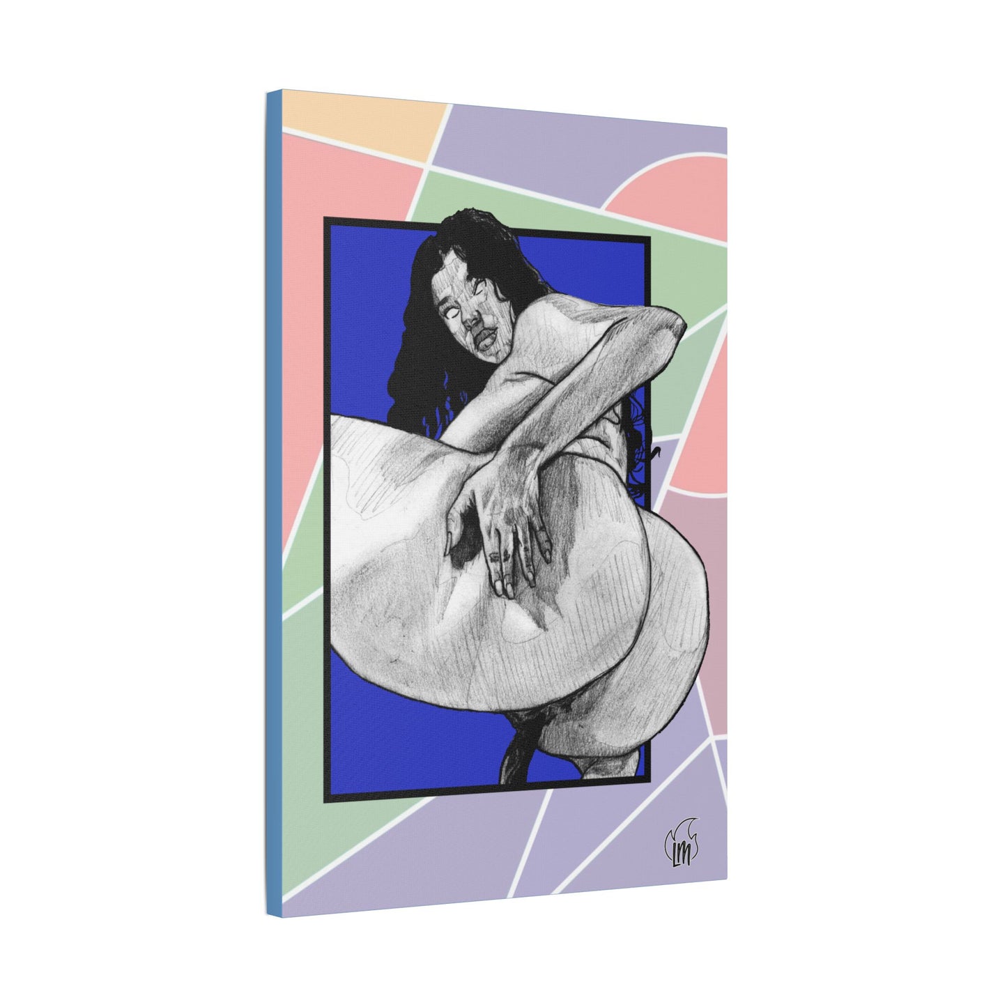 Blueberry Ride Satin Canvas, Stretched
