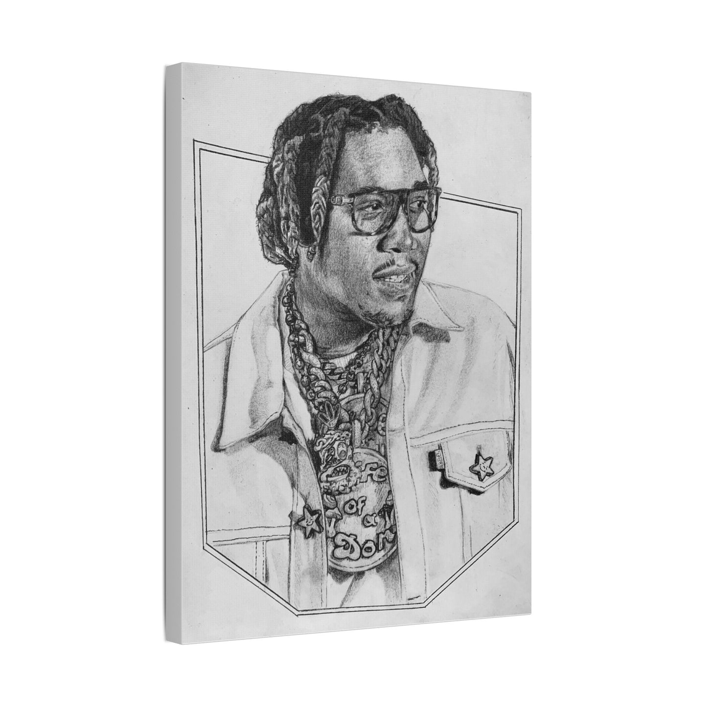 Don Toliver Portrait on Satin Canvas, Stretched