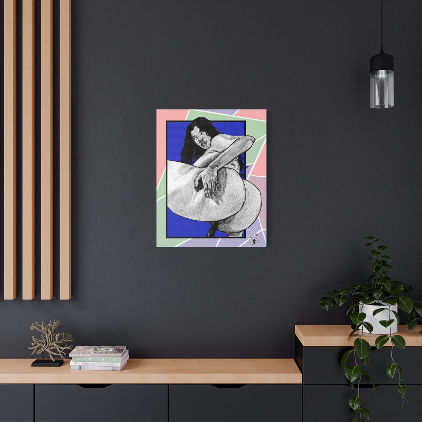 Blueberry Ride Satin Canvas, Stretched