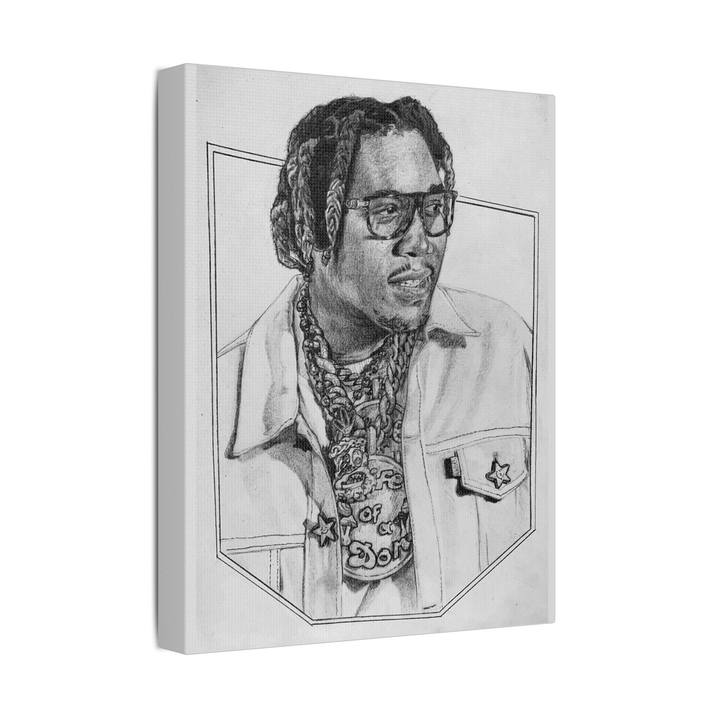 Don Toliver Portrait on Satin Canvas, Stretched