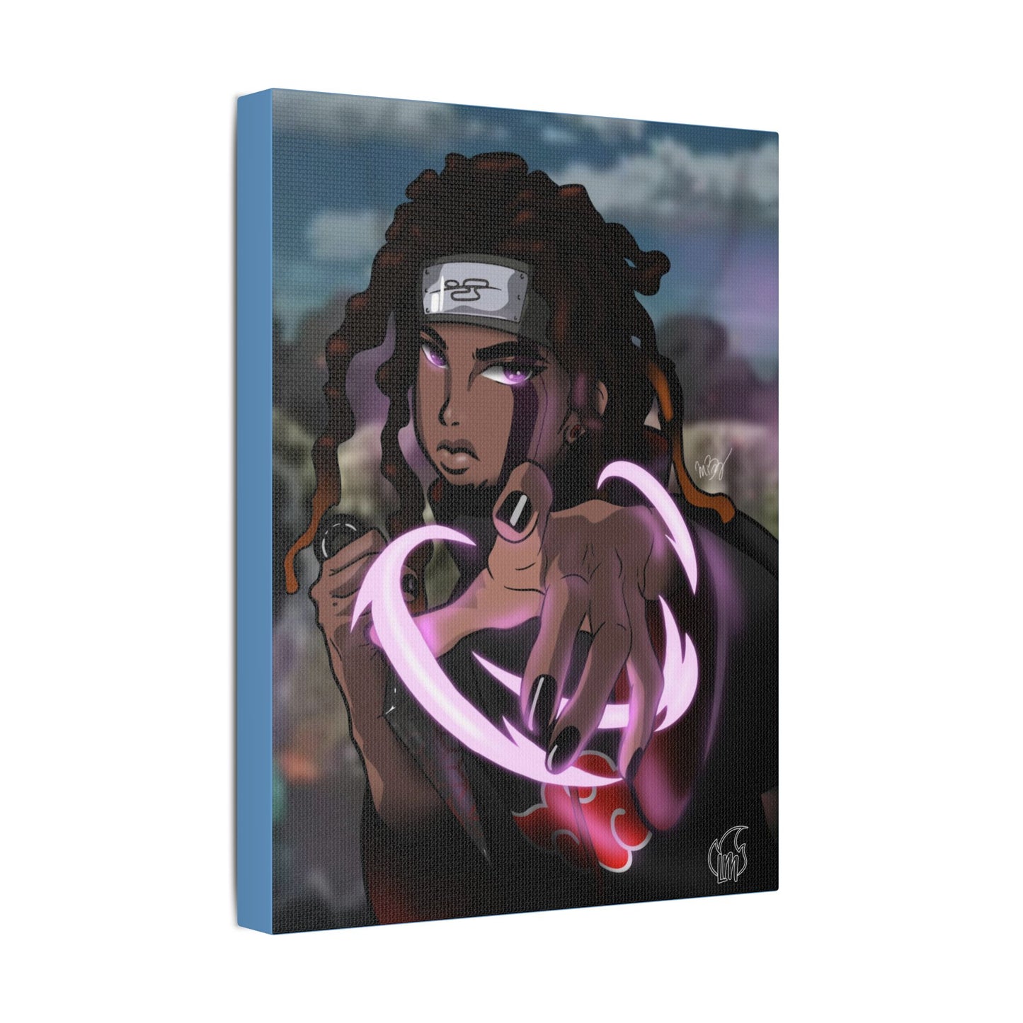 Anime, OC Akatsuki Ninja of Naruto Shippuden on Satin Canvas, Stretched