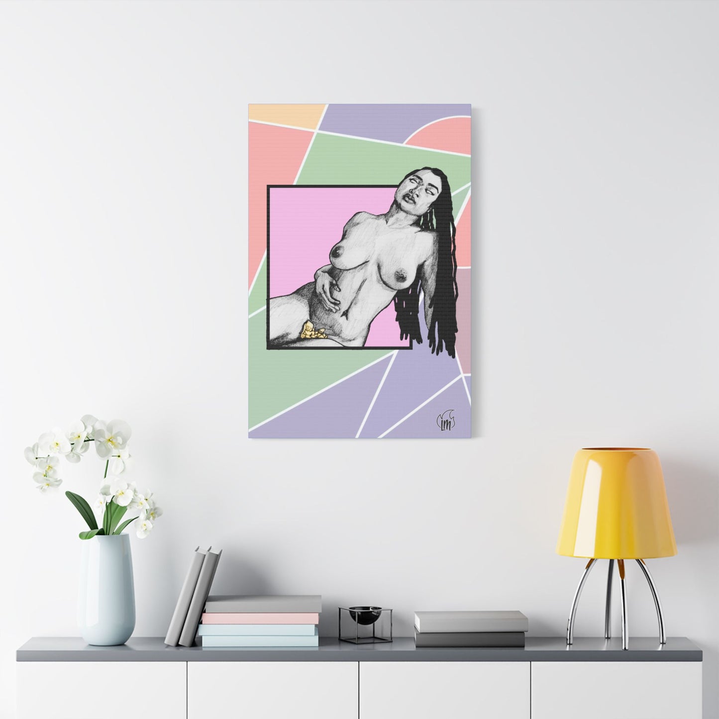 Strawberry Glaze on Satin Canvas, Stretched