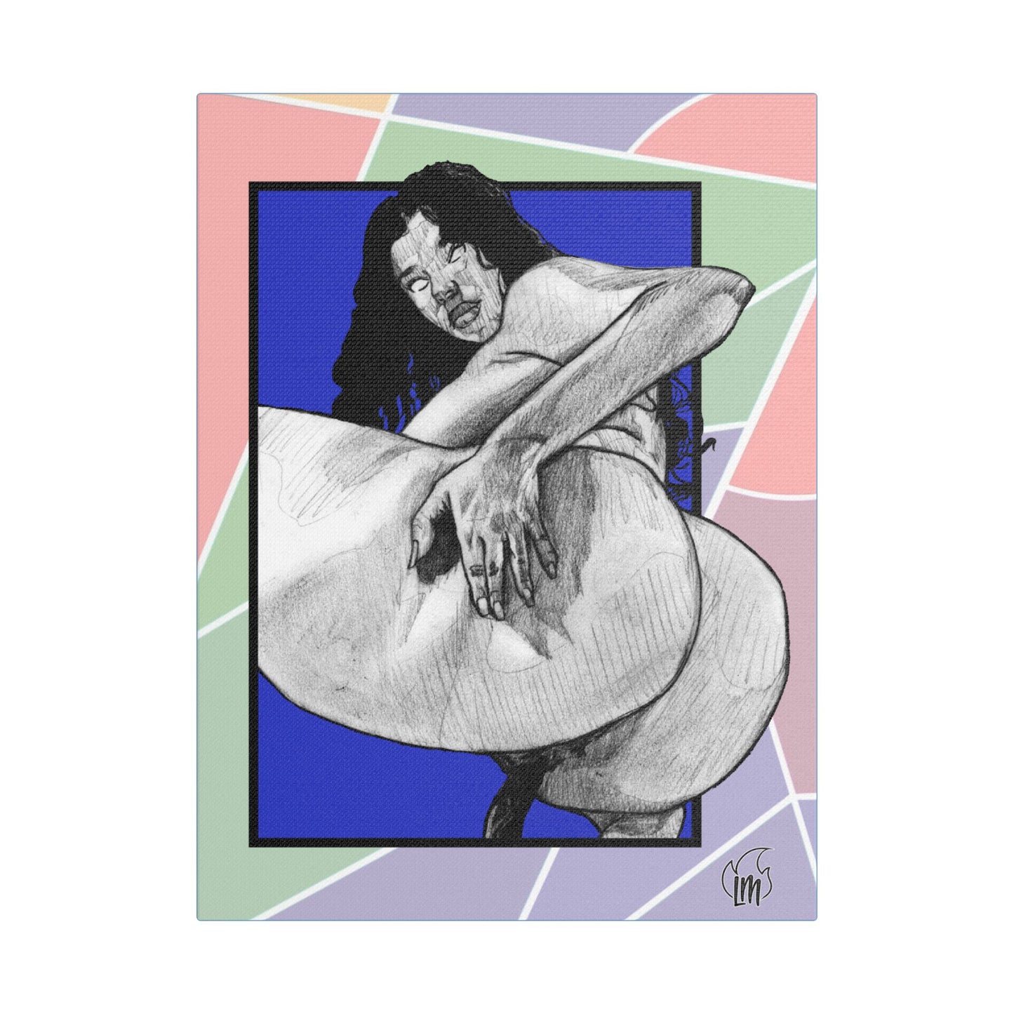 Blueberry Ride Satin Canvas, Stretched